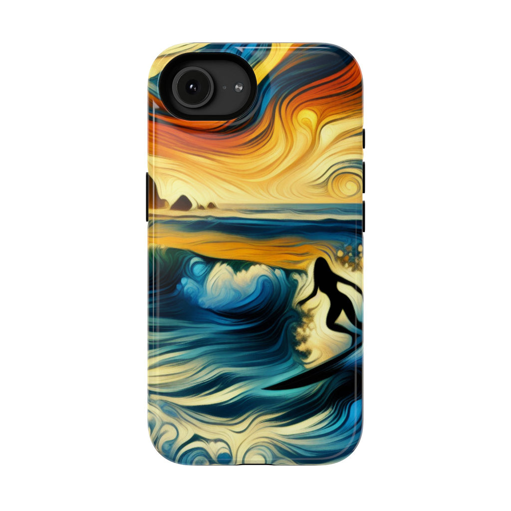 Impact Resistant Phone Case - Surfing Ocean Waves Design, Coastal Decor Gift