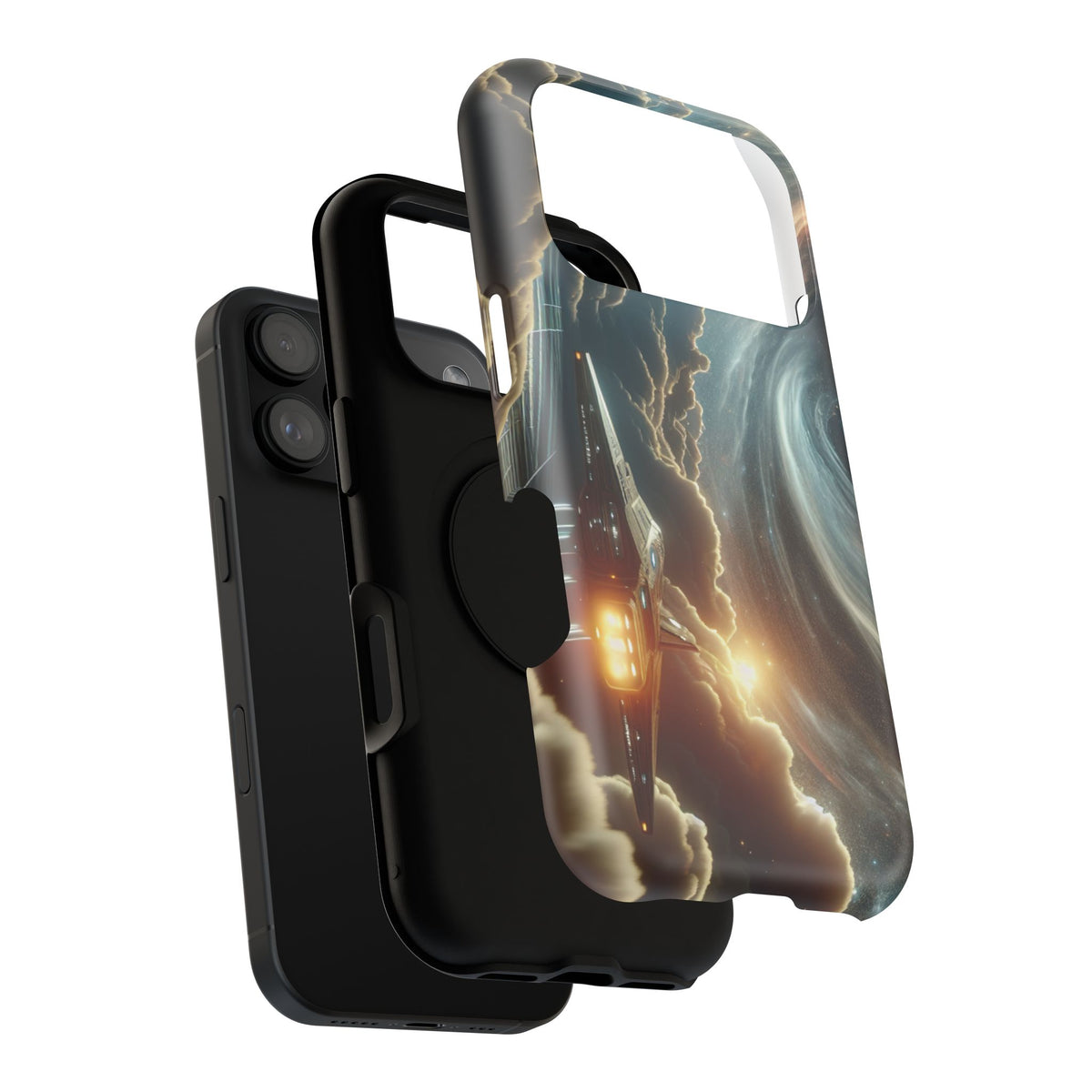Spacecraft Vortex Phone Case — Impact-Resistant Sci‑Fi iPhone Cover