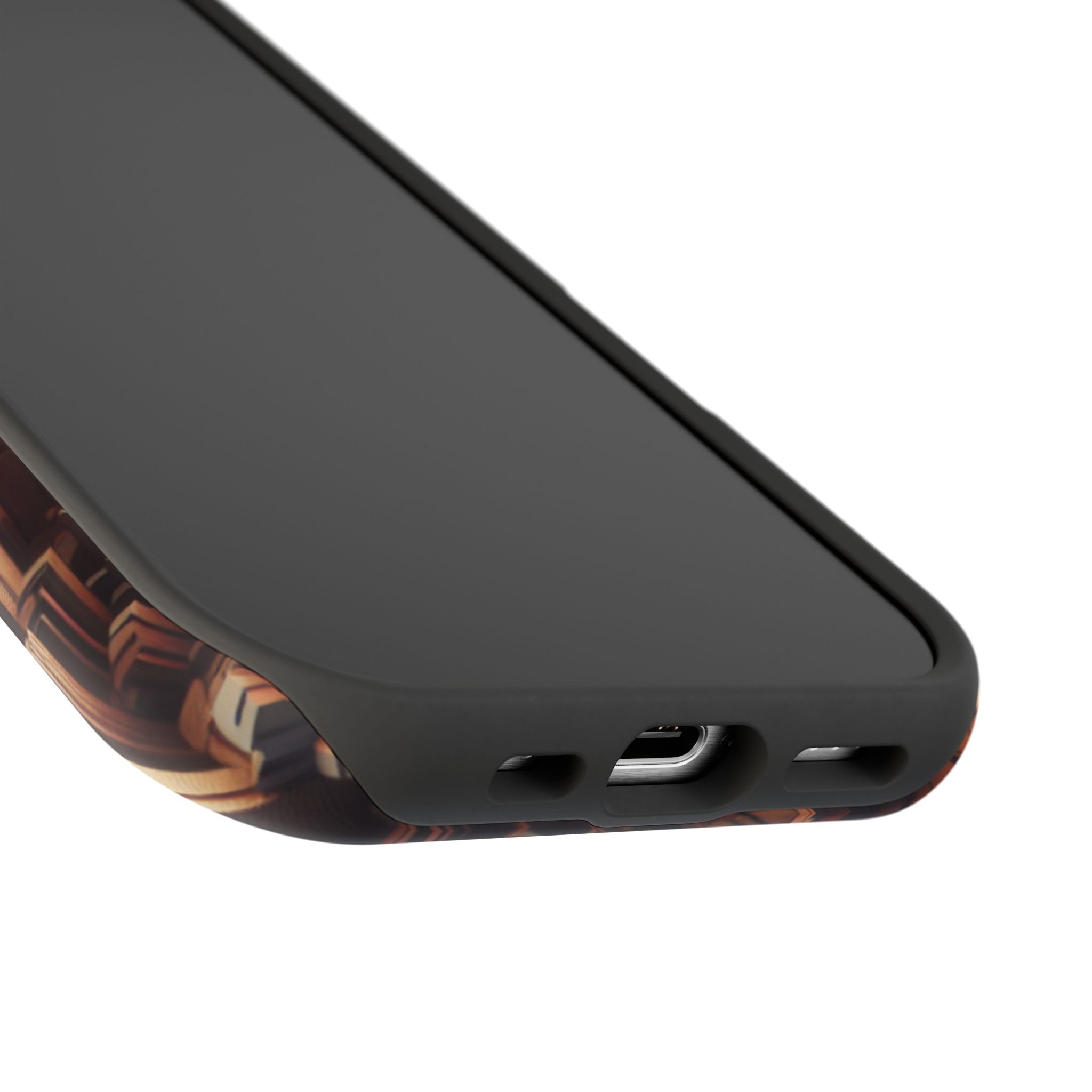 Urban Geometric Impact Resistant Phone Case - Futuristic Cityscape Design