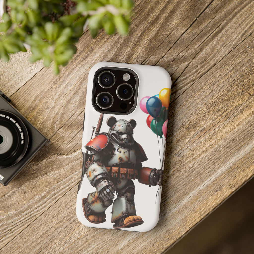Armored Bear with Balloons Impact-Resistant Galaxy Cute Phone Cases