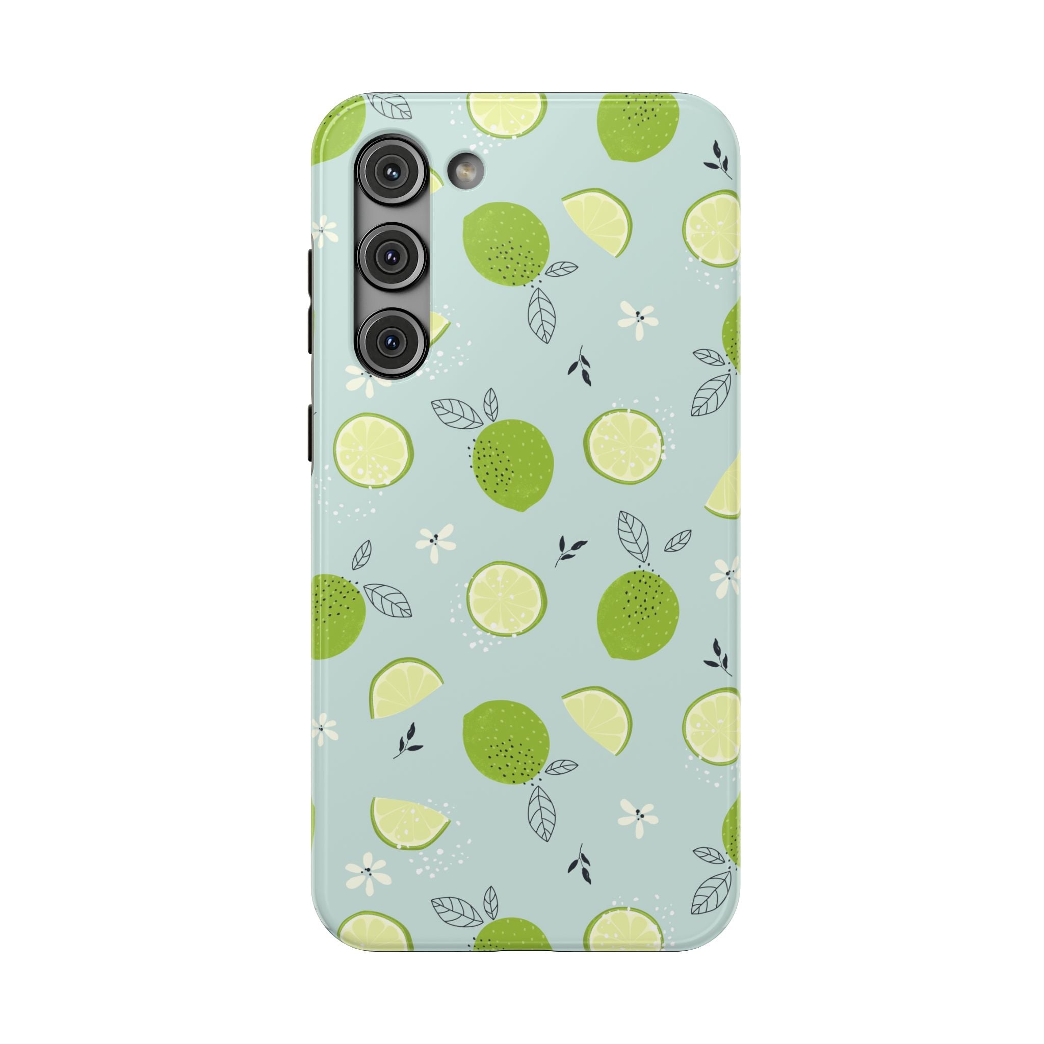 Lime Floral Phone Case, Impact-Resistant