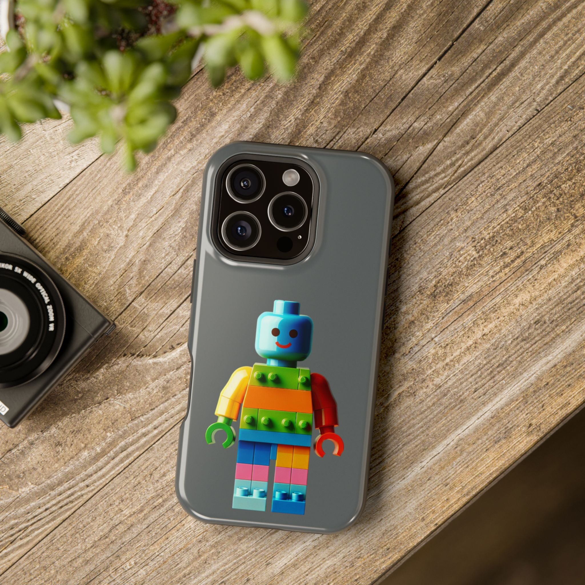 Rainbow Lego Character Impact Resistant Phone Case - Tough Protection for Kids & Adults