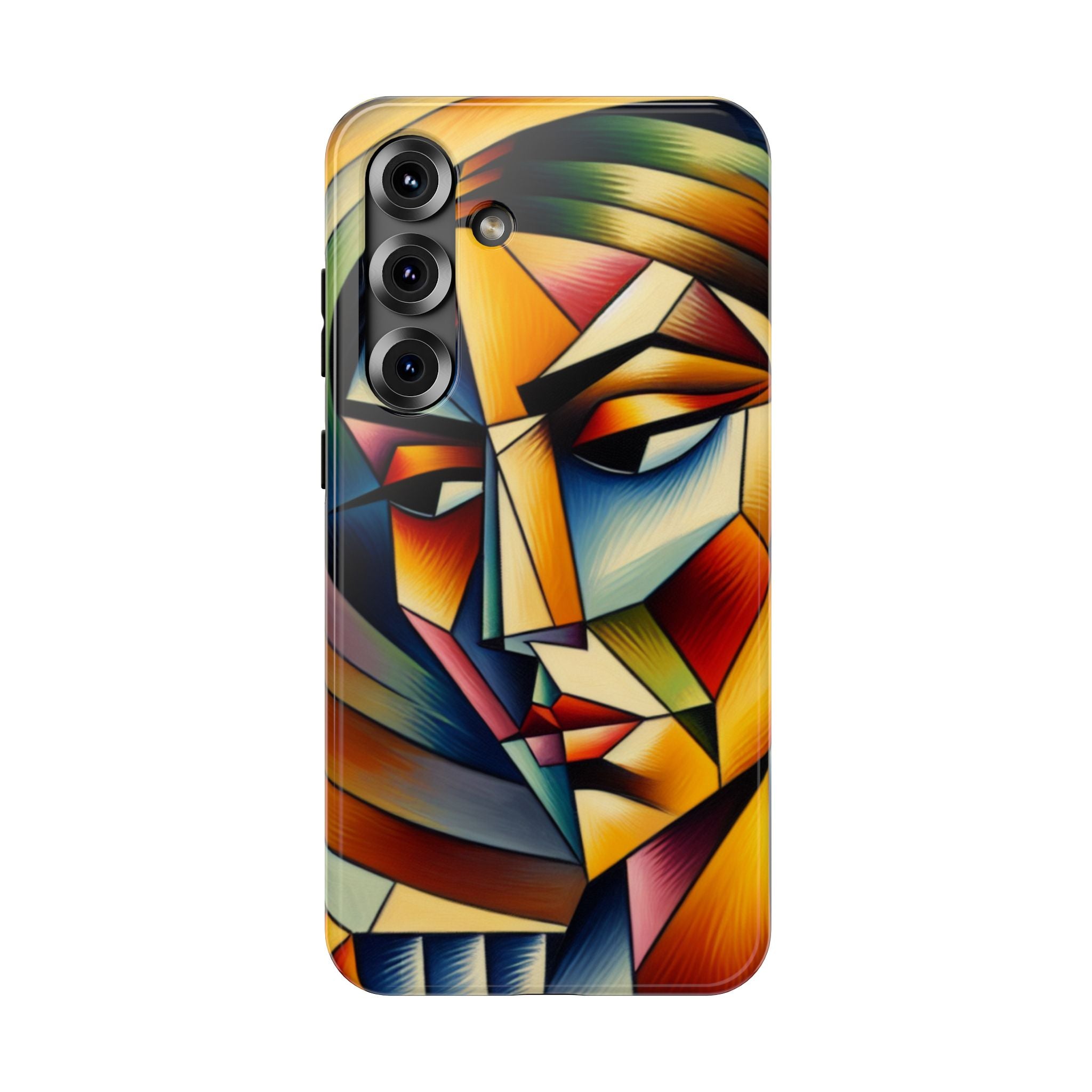 Abstract Cubist Face Phone Case — Impact-Resistant Artistic iPhone Cover