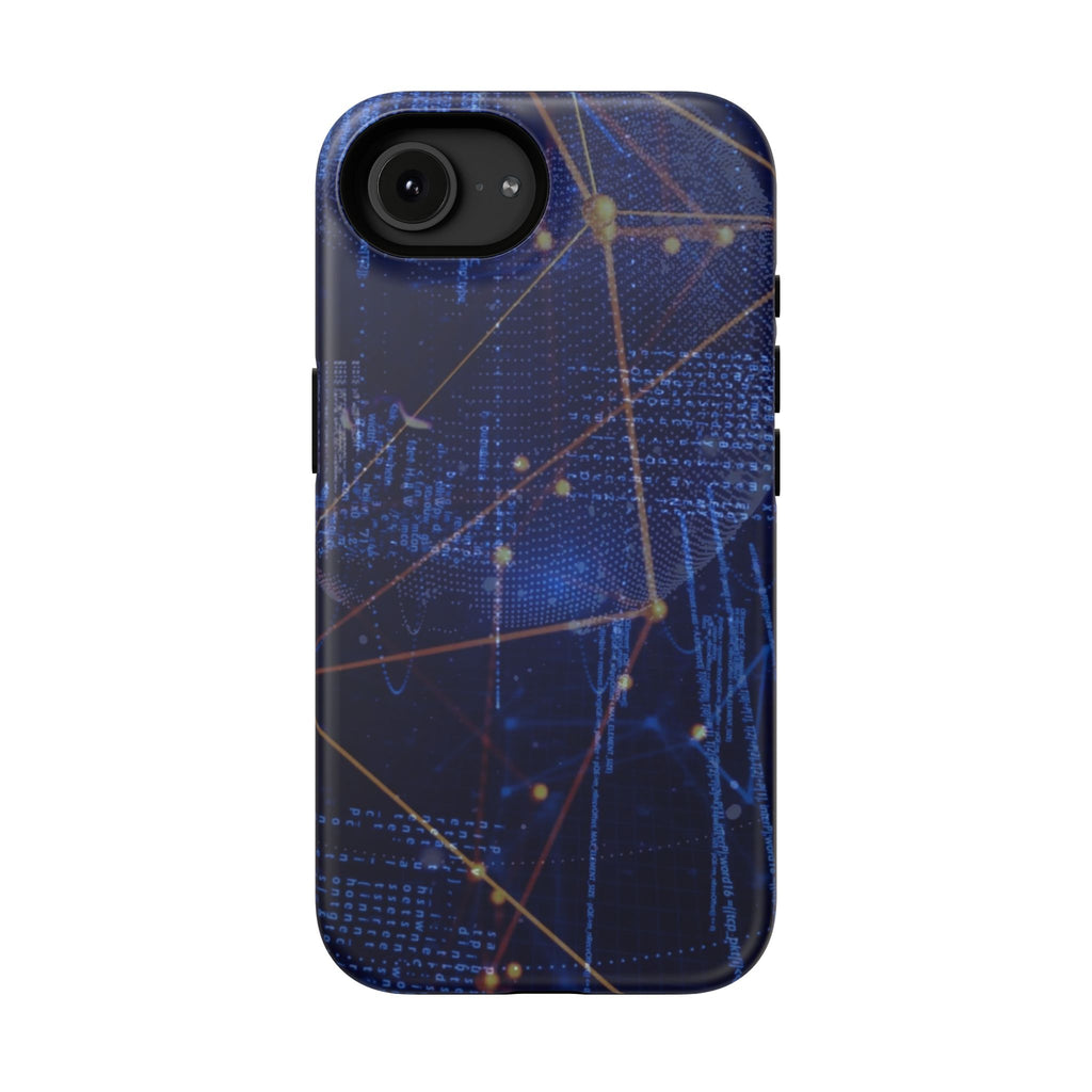 Tech Network Blue Impact-Resistant Phone Case for iPhone and Galaxy Phones