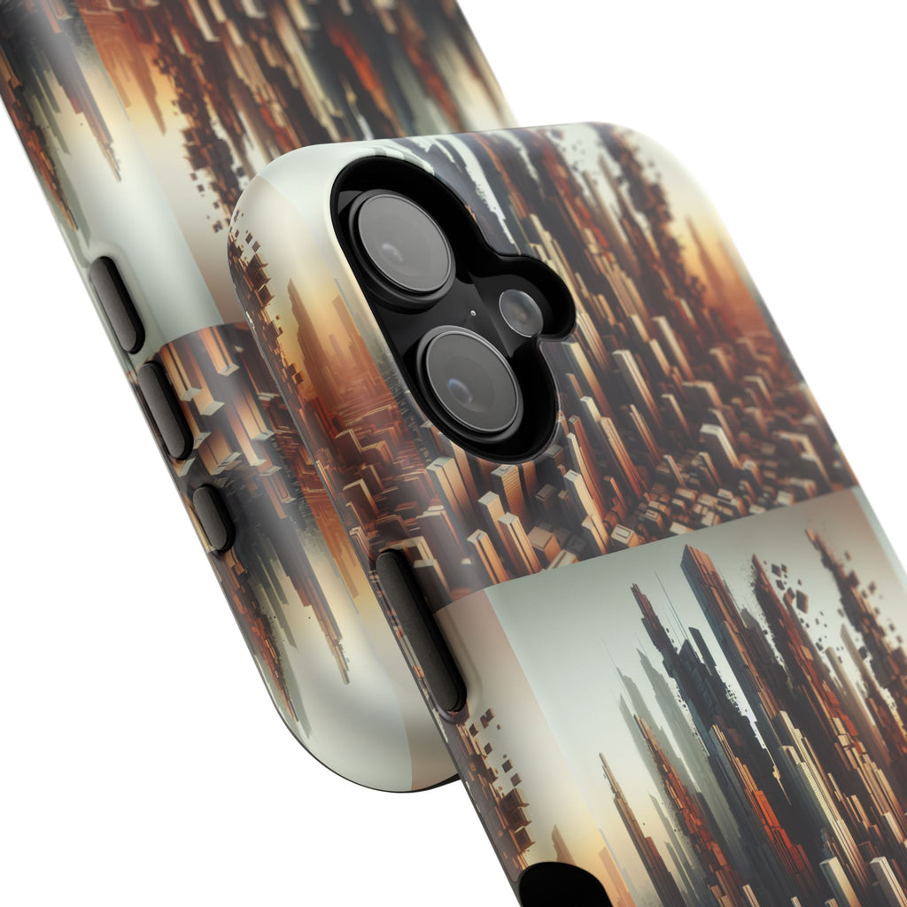 Abstract Skyline iPhone Case — Surreal Cityscape Impact-Resistant Phone Cover