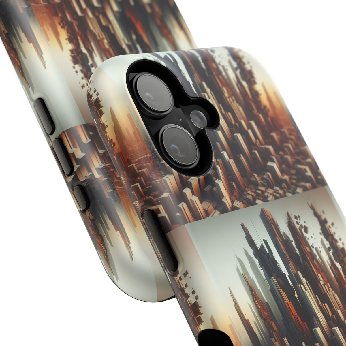 Abstract Skyline iPhone Case — Surreal Cityscape Impact-Resistant Phone Cover