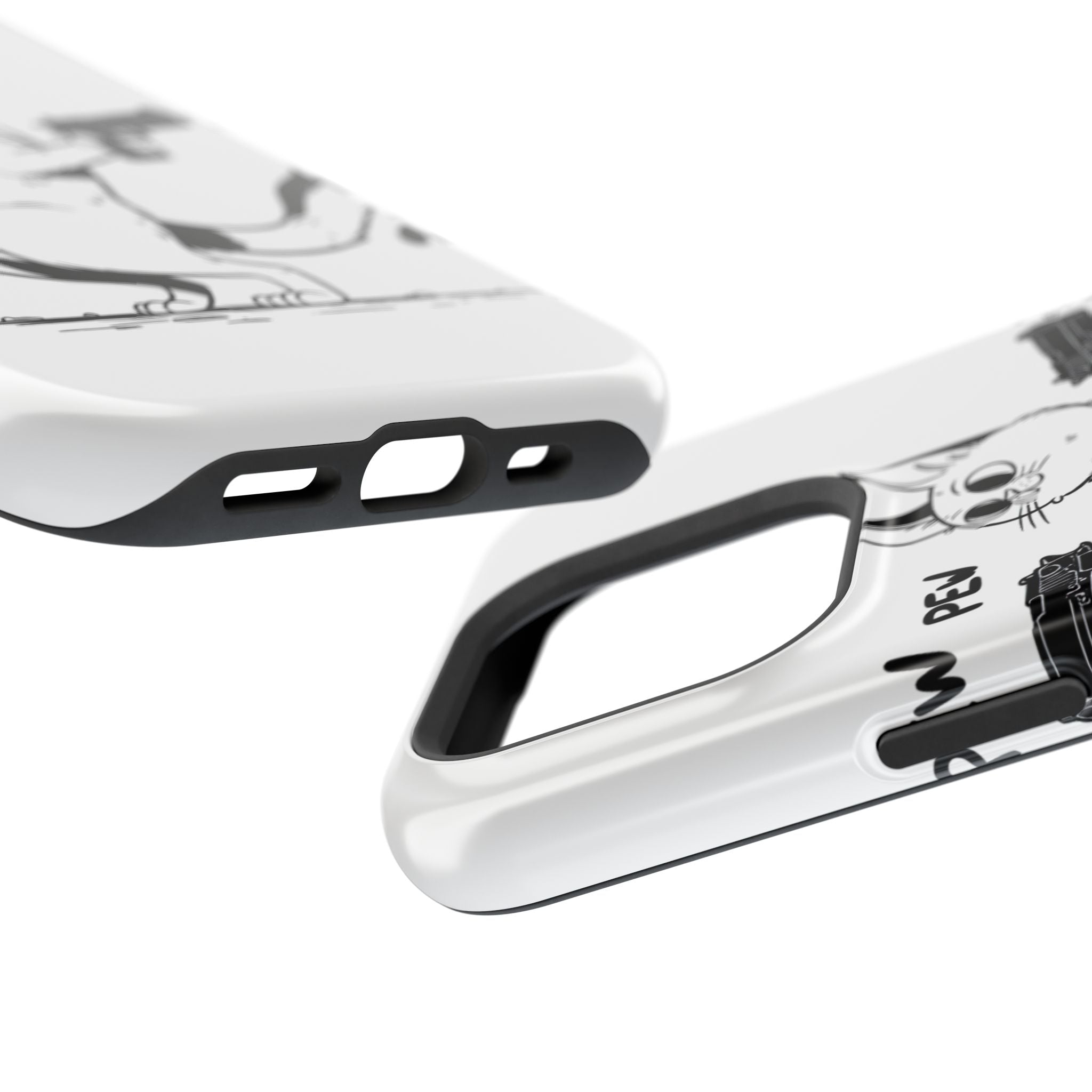 Impact Resistant Phone Case- Funny Cat Pew Pew