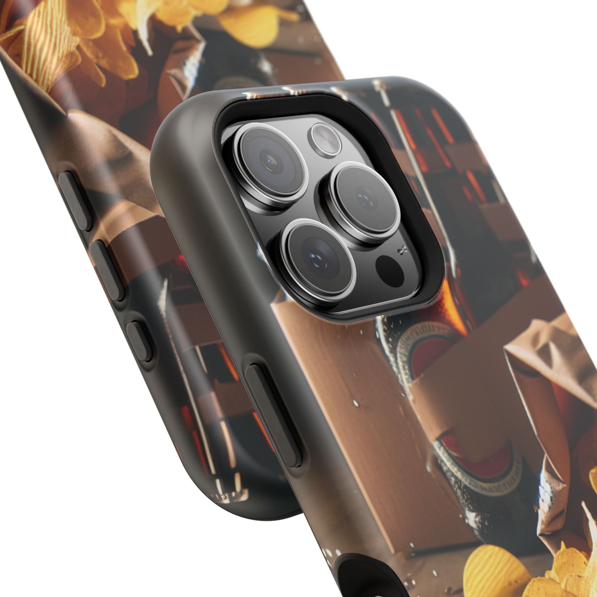 Impact Resistant Phone Case - Beer and Chips Design