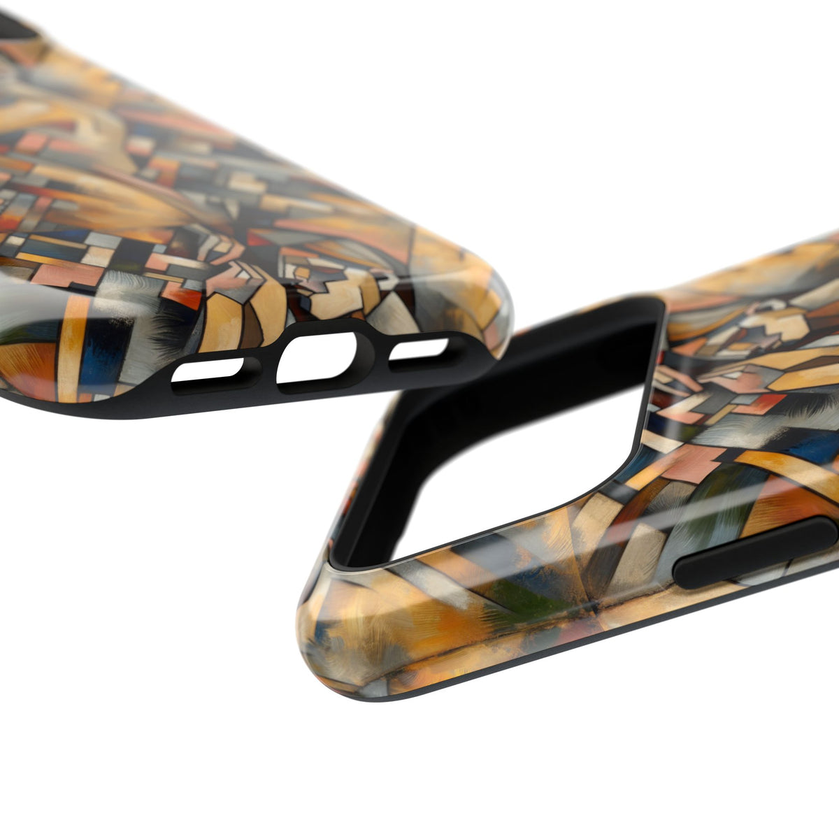 Art Deco Mosaic Phone Case — Geometric Nude Figure Impact-Resistant Case