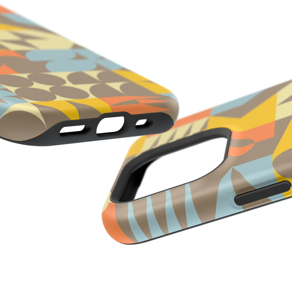 Retro Geometric Impact Phone Case — Mid-Century Modern Pattern for iPhone