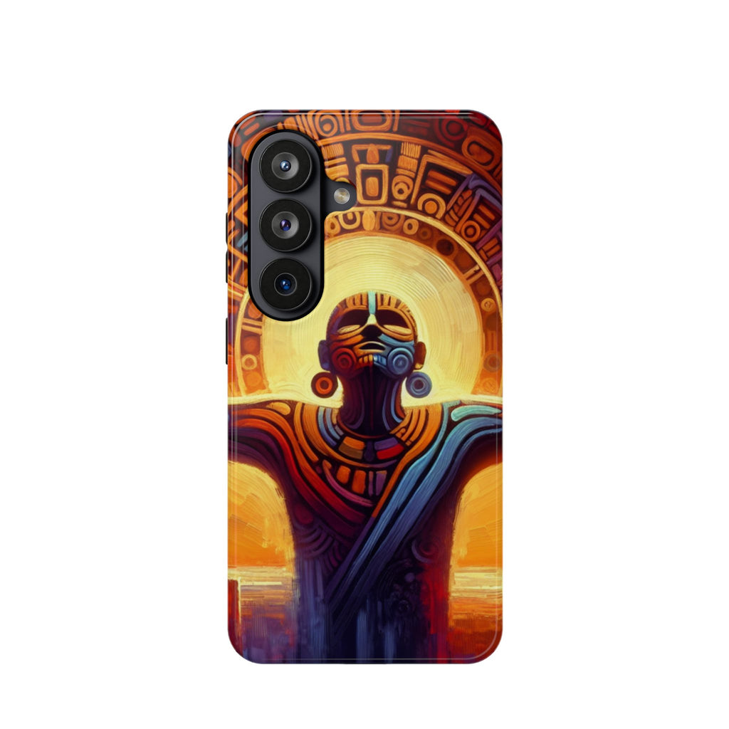 Aztec Sun Warrior Phone Case — Impact-Resistant Protective Cover