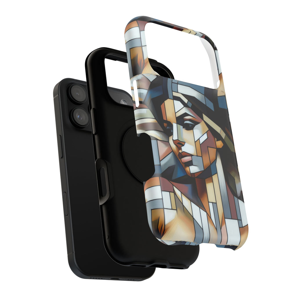 Impact-Resistant Case — Geometric Stained-Glass Woman Phone Cover