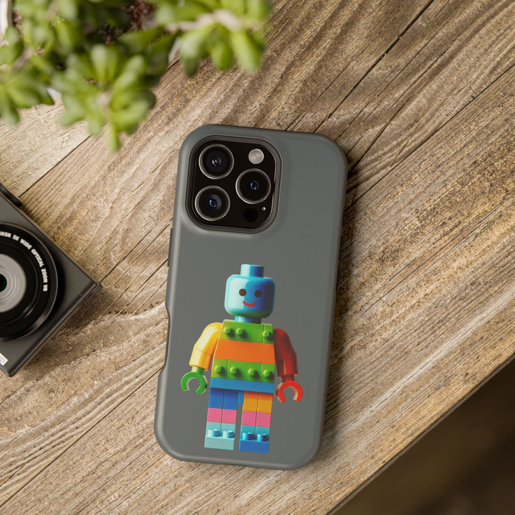 Rainbow Lego Character Impact Resistant Phone Case - Tough Protection for Kids & Adults