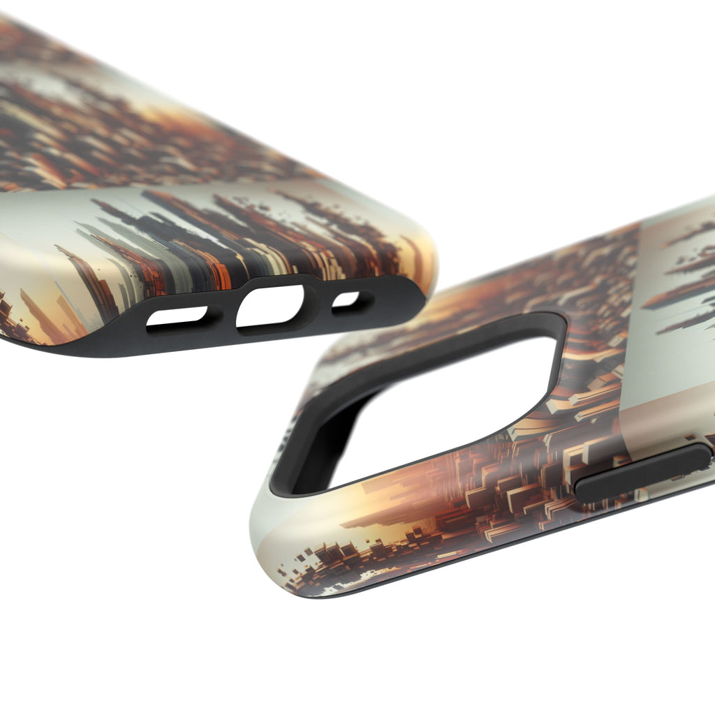 Abstract Skyline iPhone Case — Surreal Cityscape Impact-Resistant Phone Cover