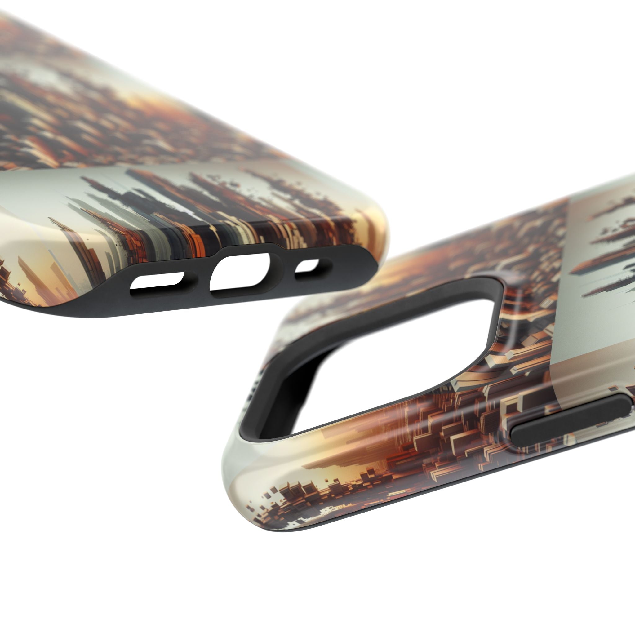 Abstract Skyline iPhone Case — Surreal Cityscape Impact-Resistant Phone Cover