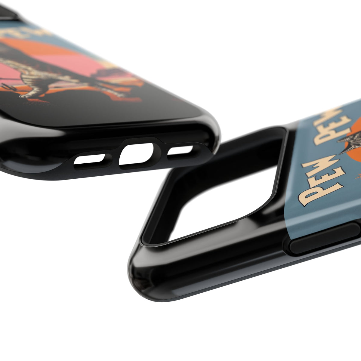 Phone Case - Retro 'Pew Pew' Shooting Cat Impact-Resistant Case