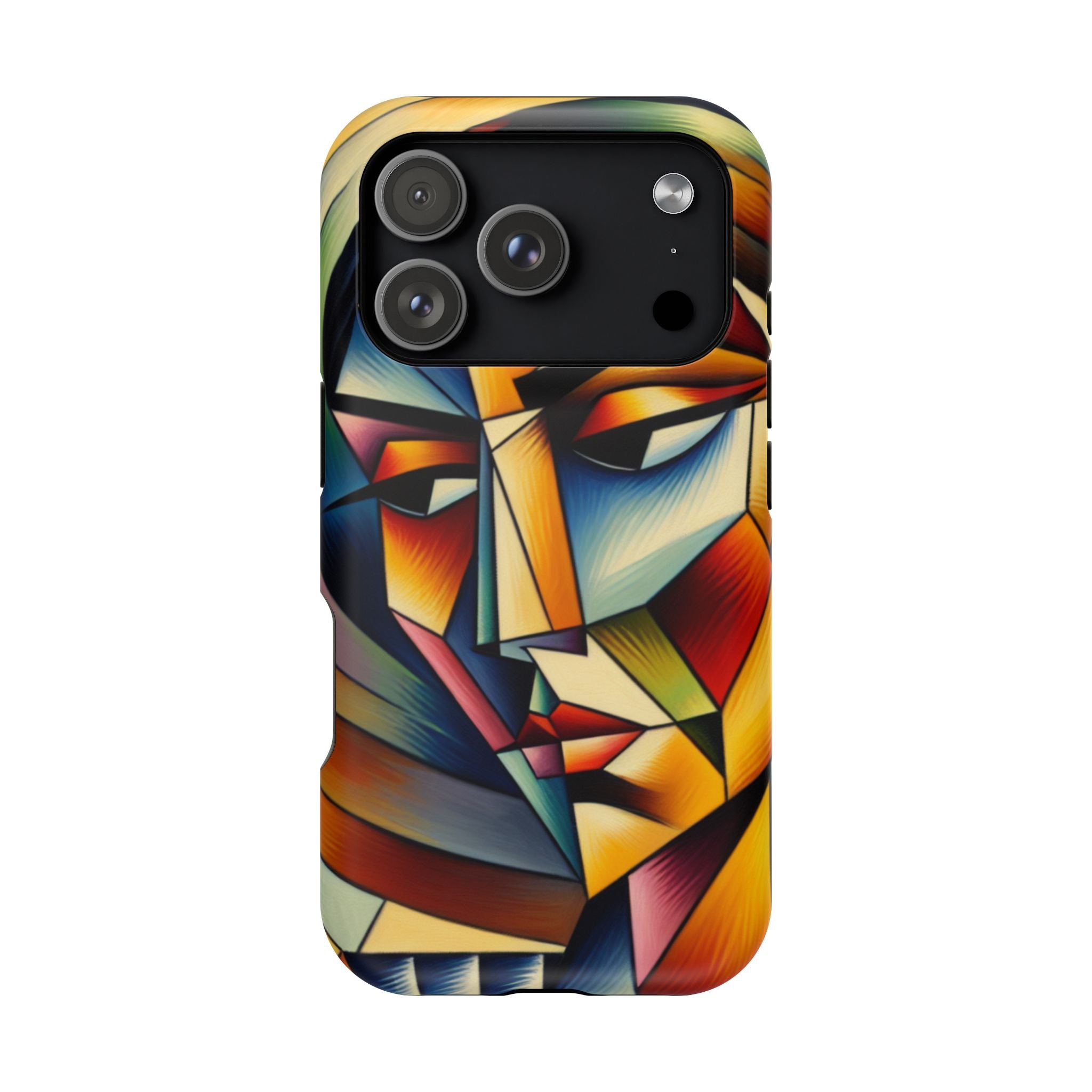 Abstract Cubist Face Phone Case — Impact-Resistant Artistic iPhone Cover