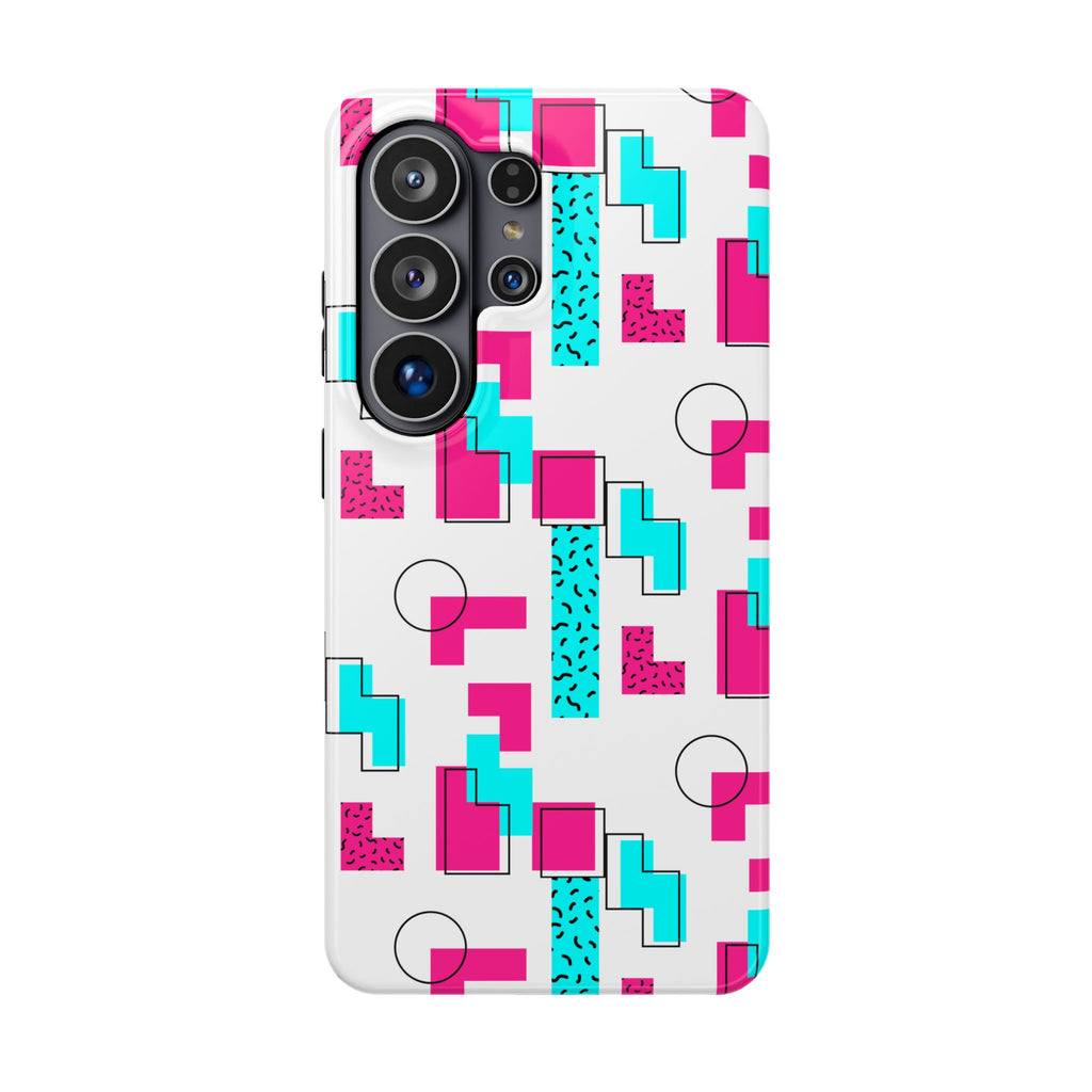 Retro Geometric Phone Case — 80s Memphis Pattern Impact-Resistant Case