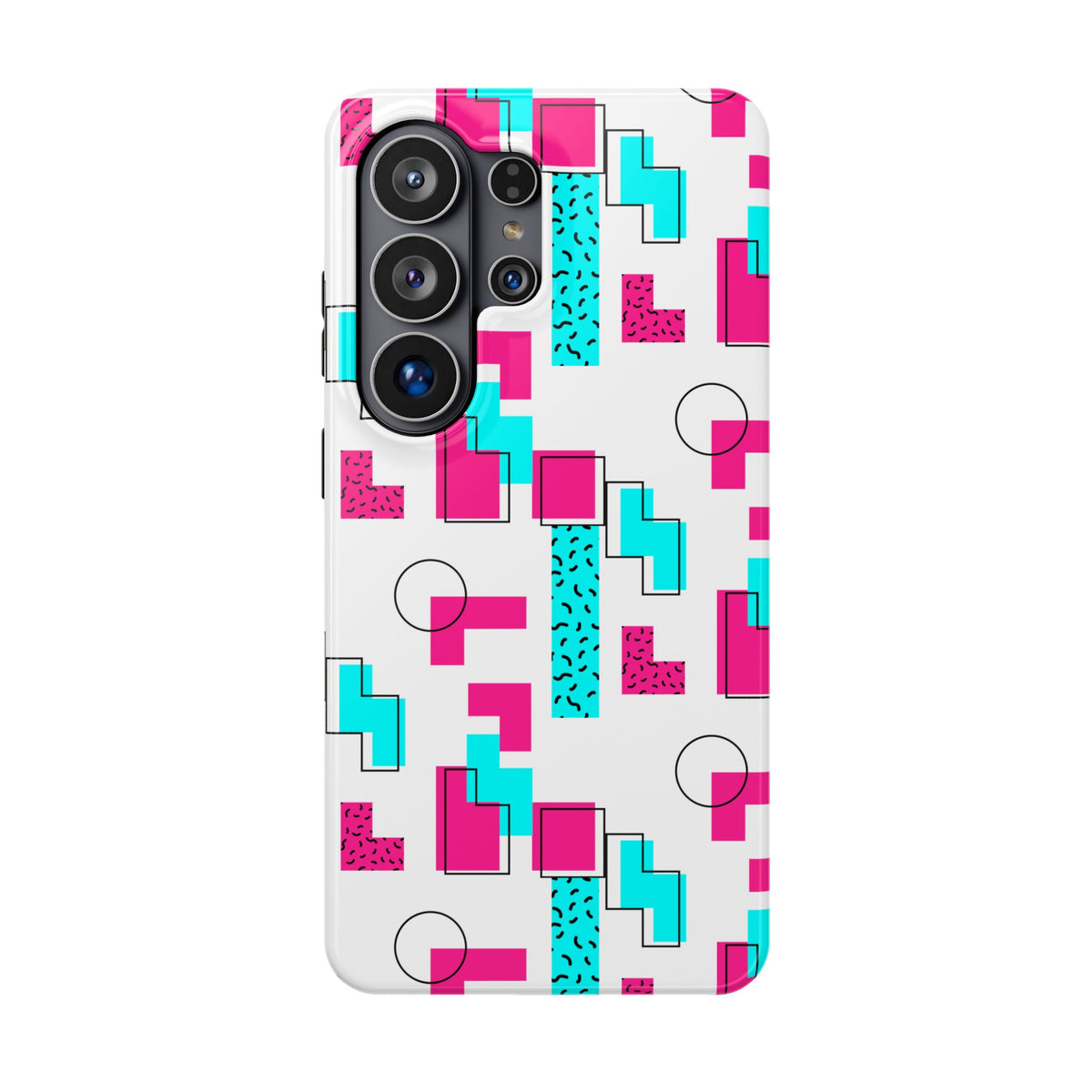Retro Geometric Phone Case — 80s Memphis Pattern Impact-Resistant Case