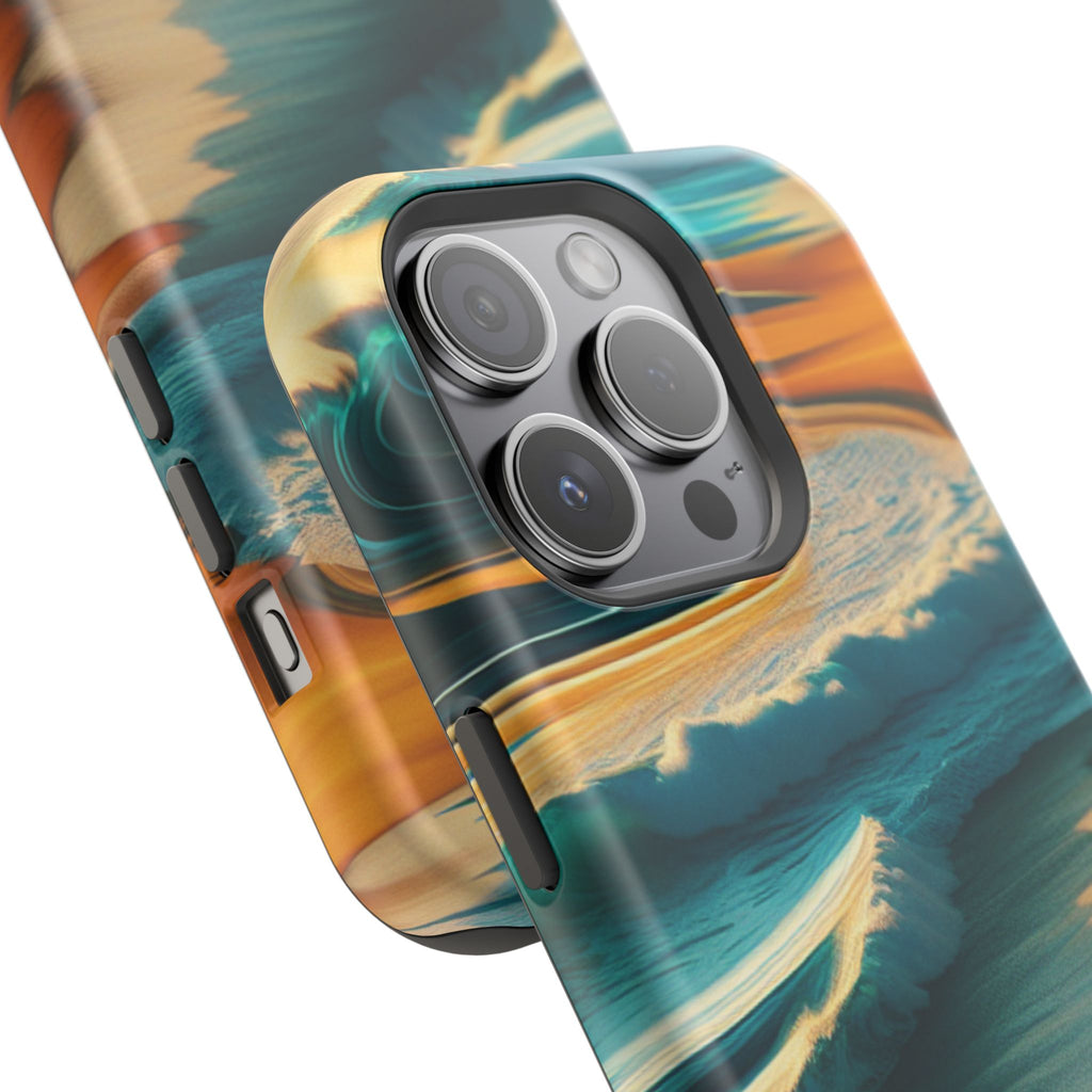 Impact Resistant Phone Case, Surf Wave Beach Lovers, Ocean Waves Design