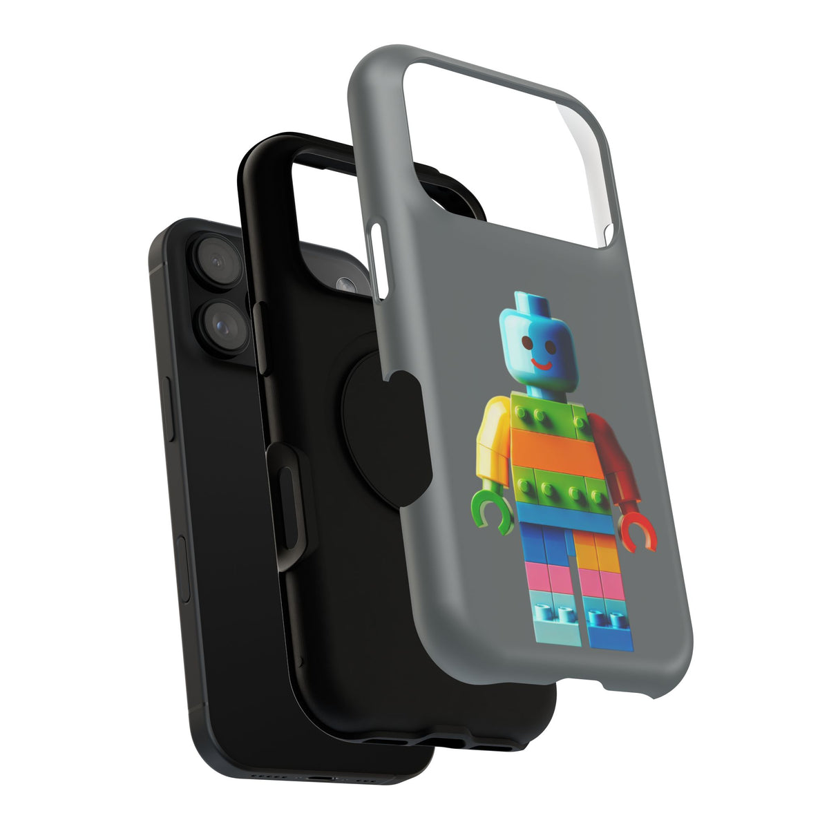 Rainbow Brick Minifigure Impact-Resistant Phone Case