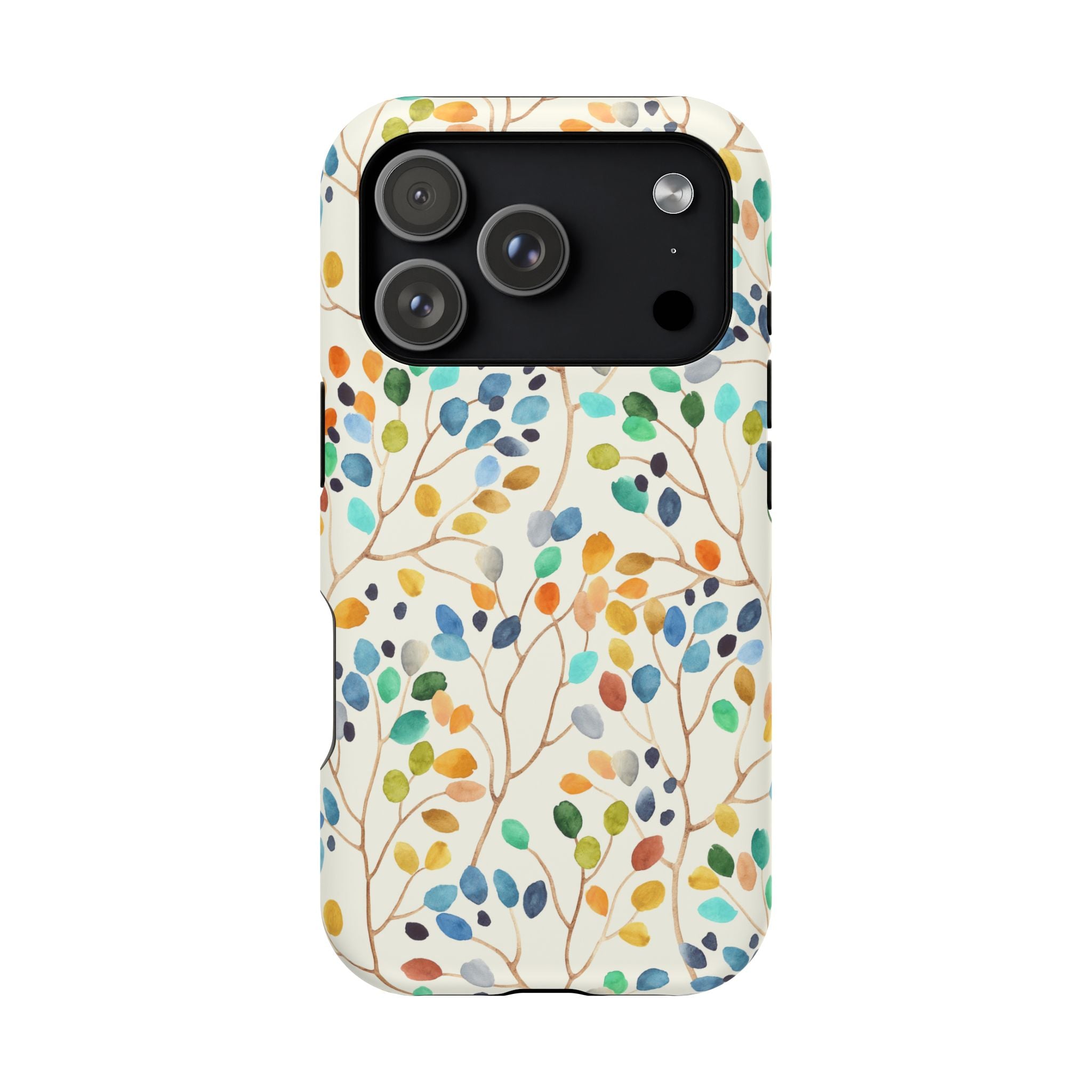 Floral Watercolor Leaves Magnetic Impact-Resistant Phone Case