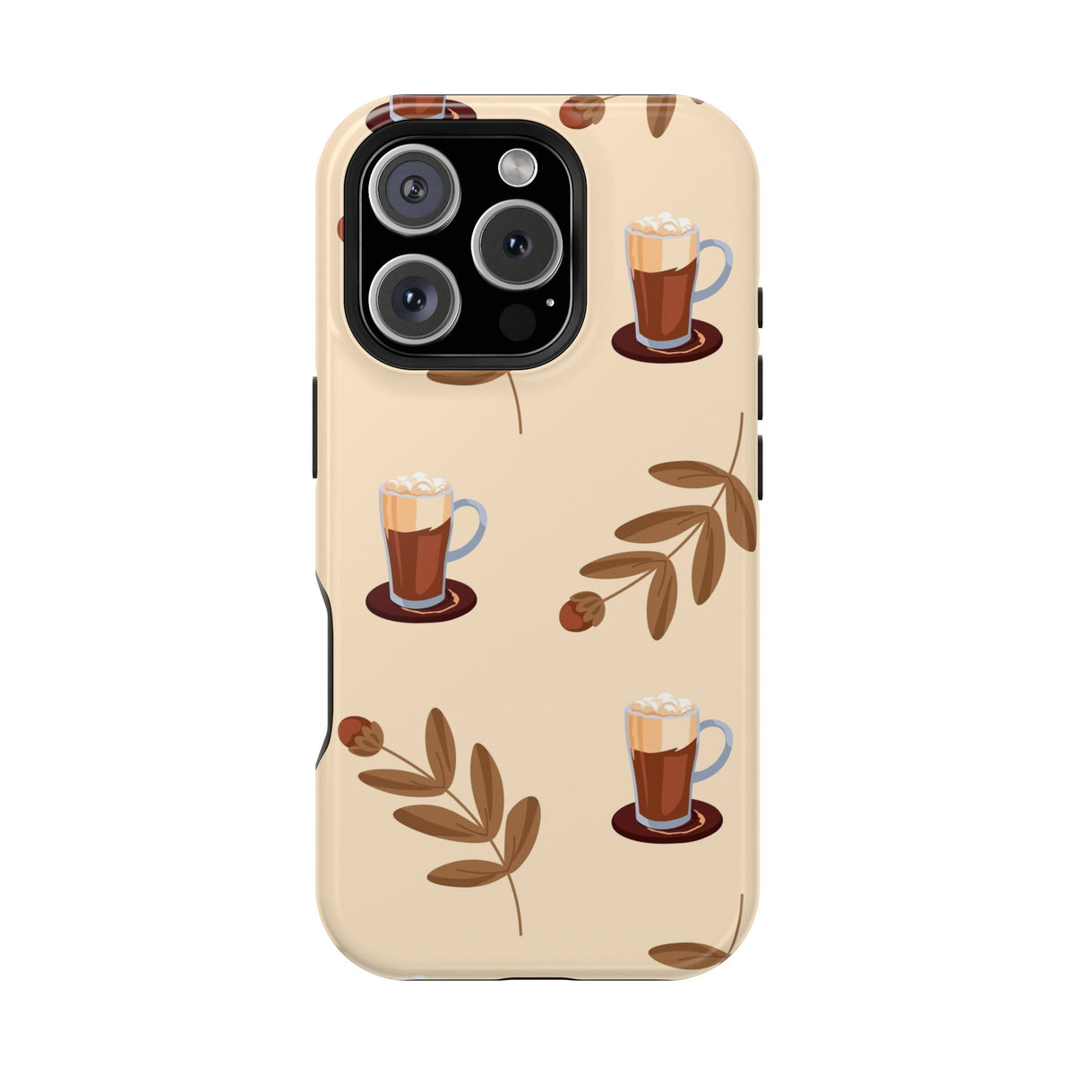 Latte & Leaves Impact-Resistant Phone Case for Samsung Galaxy Phones