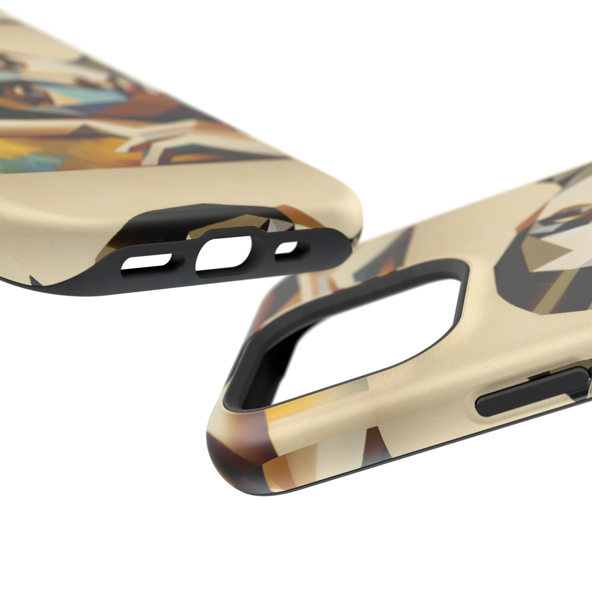 Geometric Portrait Impact-Resistant Phone Case — Abstract Face Art Protective Cover