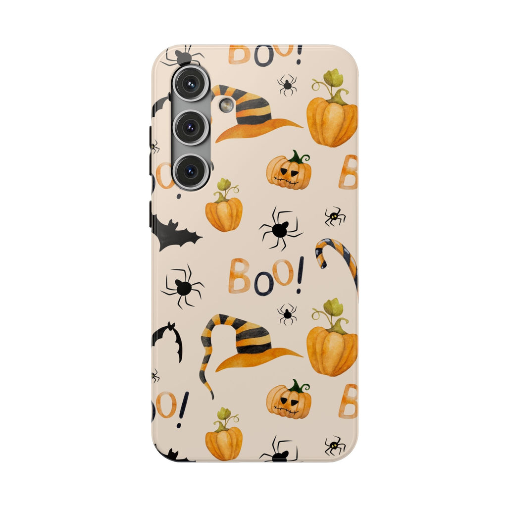 Halloween Pumpkin & Spiders Impact-Resistant Phone Case