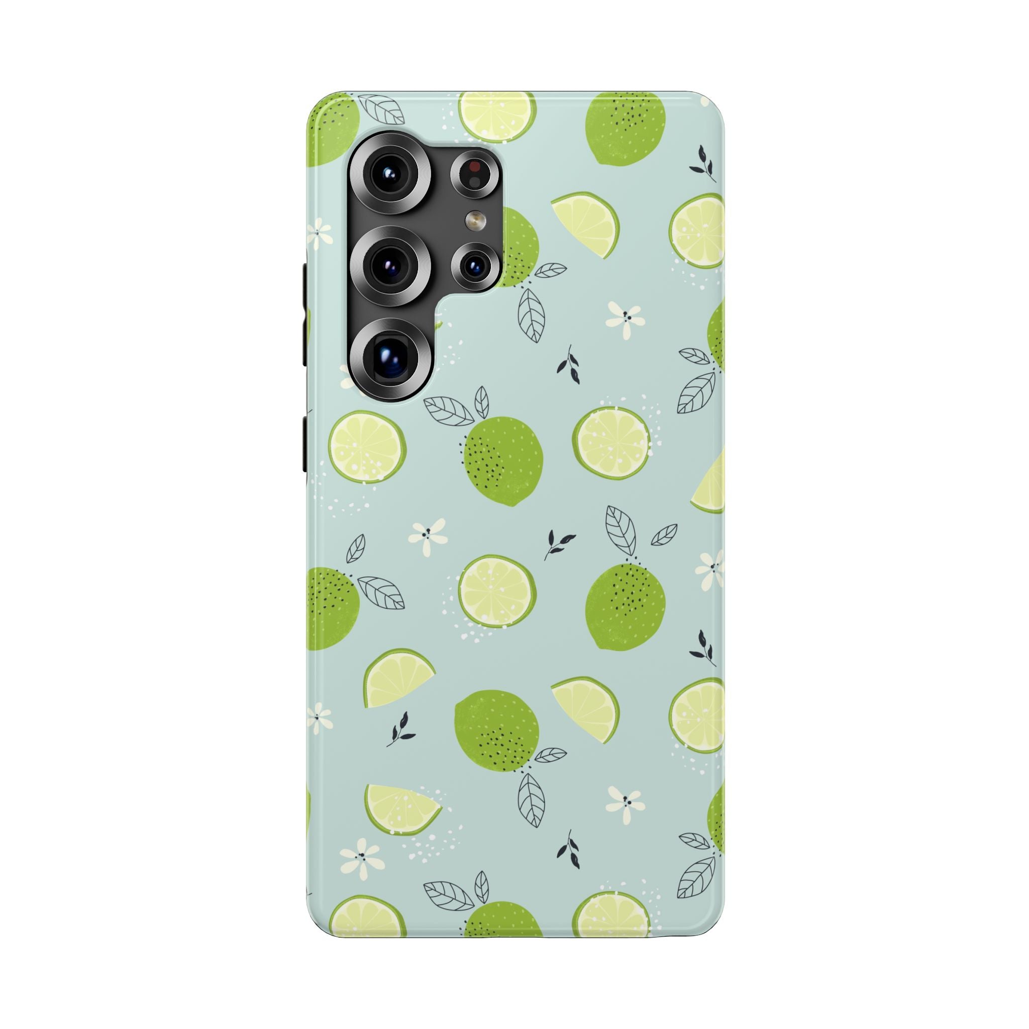 Lime Floral Phone Case, Impact-Resistant