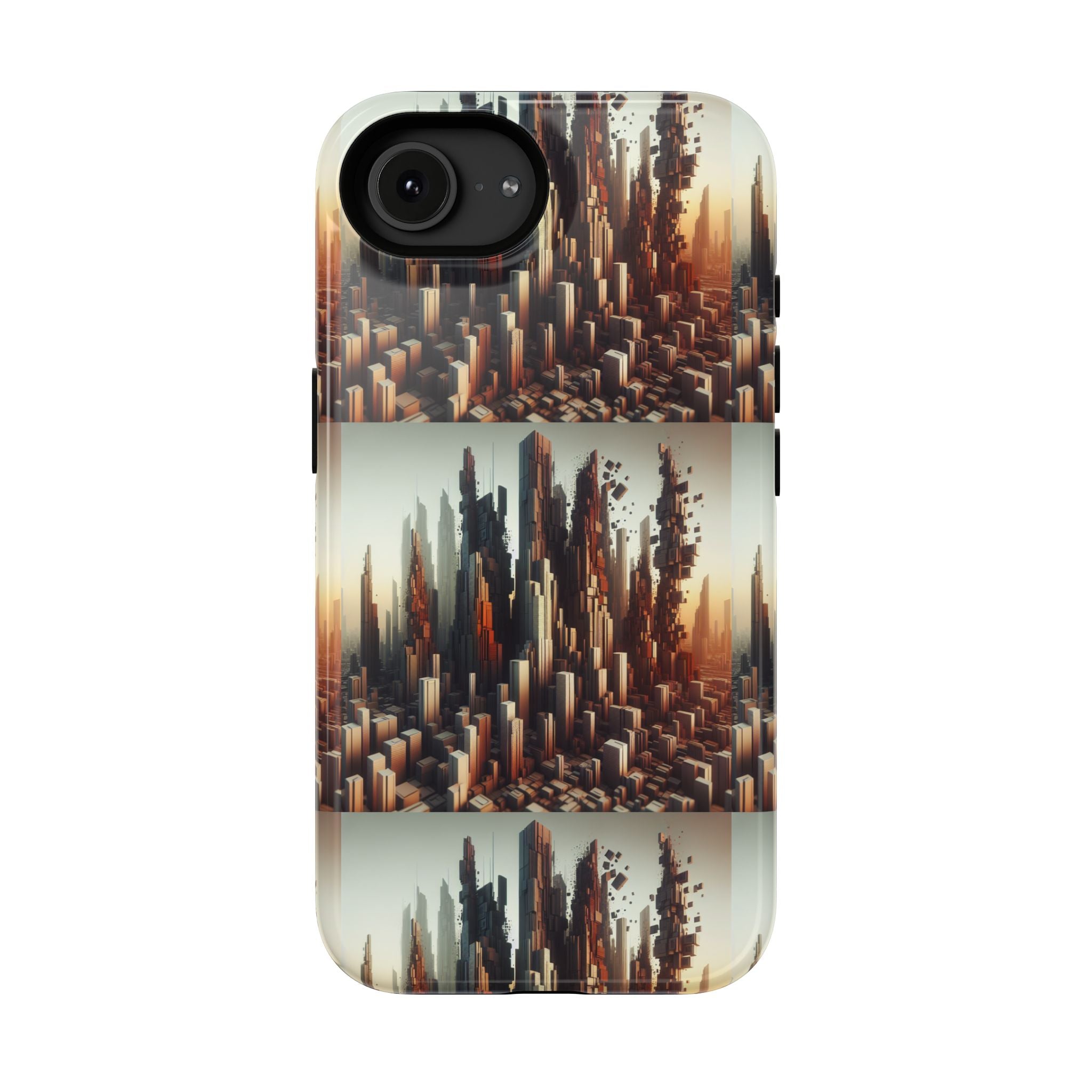 Abstract Skyline iPhone Case — Surreal Cityscape Impact-Resistant Phone Cover