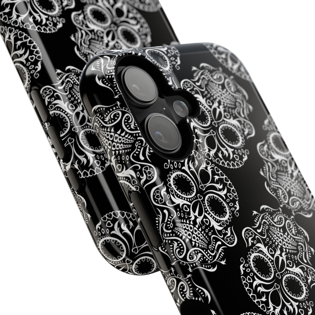 Skull Pattern Black & White Gothic Tough Cases for iPhone