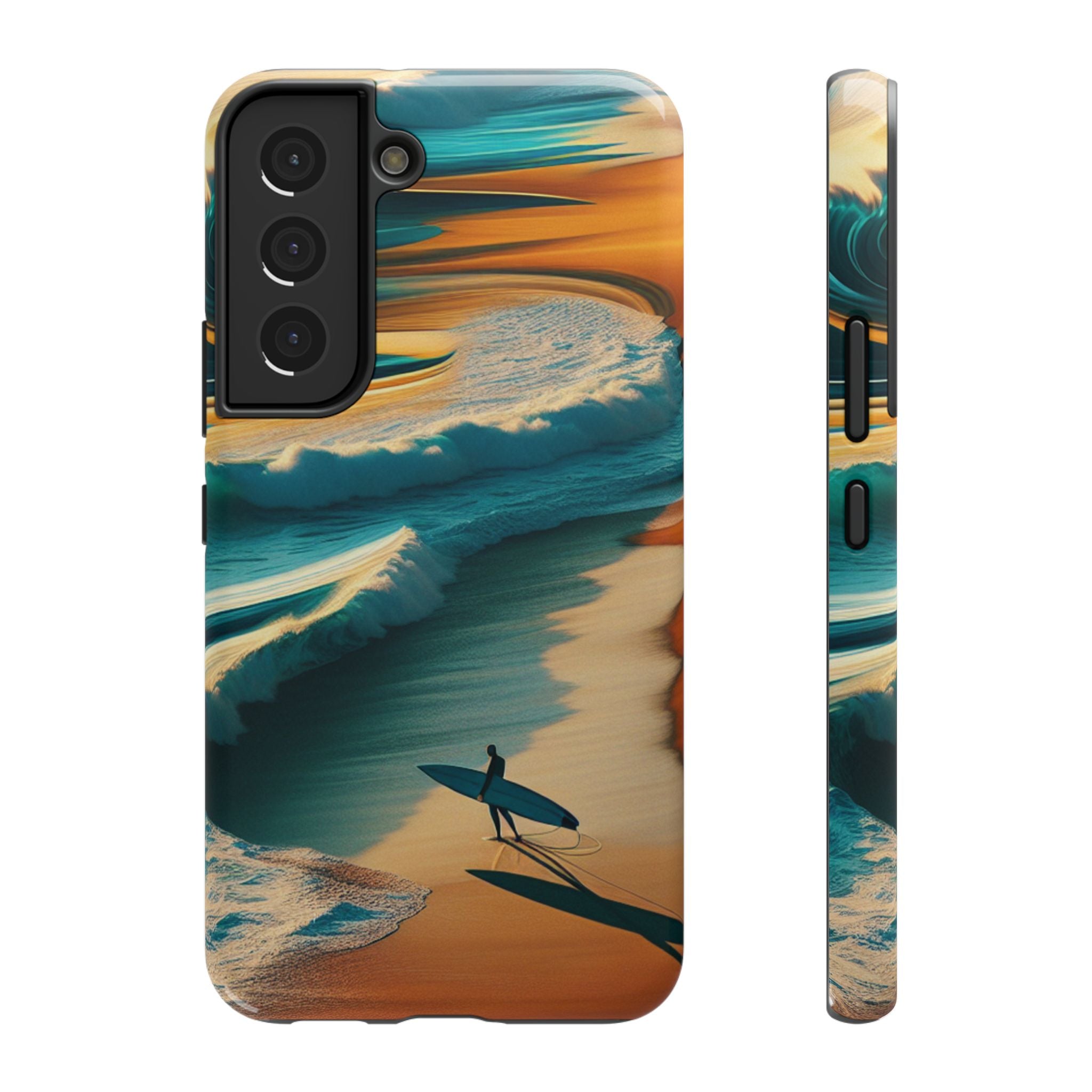 Impact Resistant Phone Case, Surf Wave Beach Lovers, Ocean Waves Design