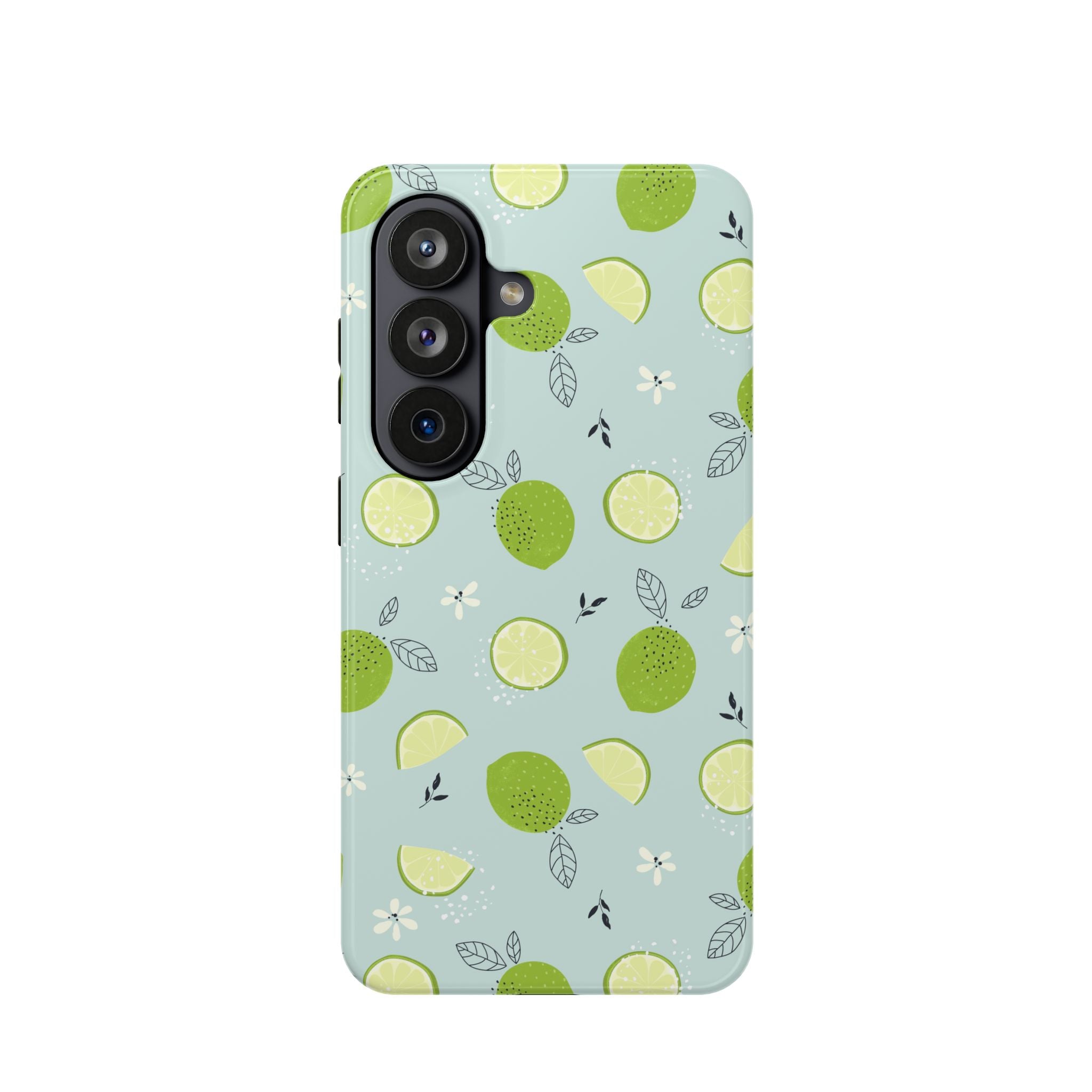 Lime Floral Phone Case, Impact-Resistant
