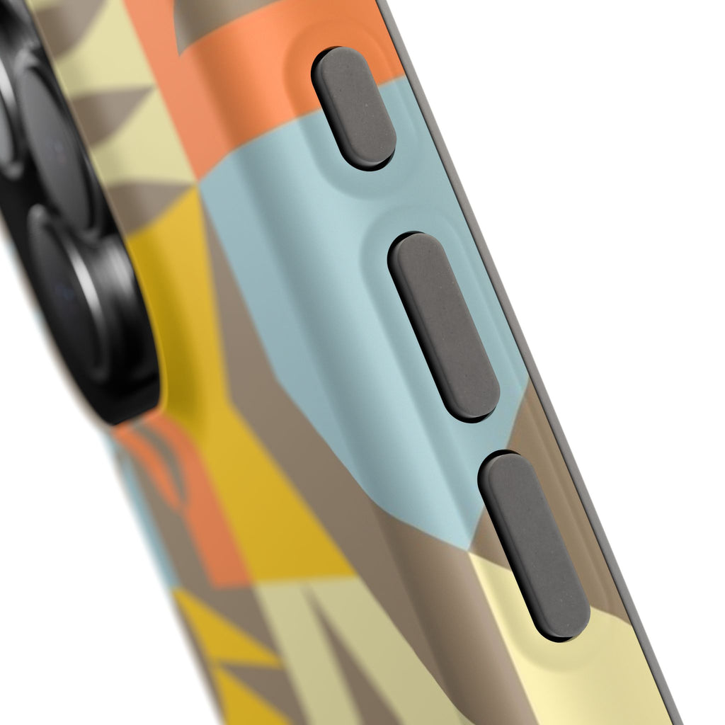 Retro Geometric Impact Phone Case — Mid-Century Modern Pattern for iPhone