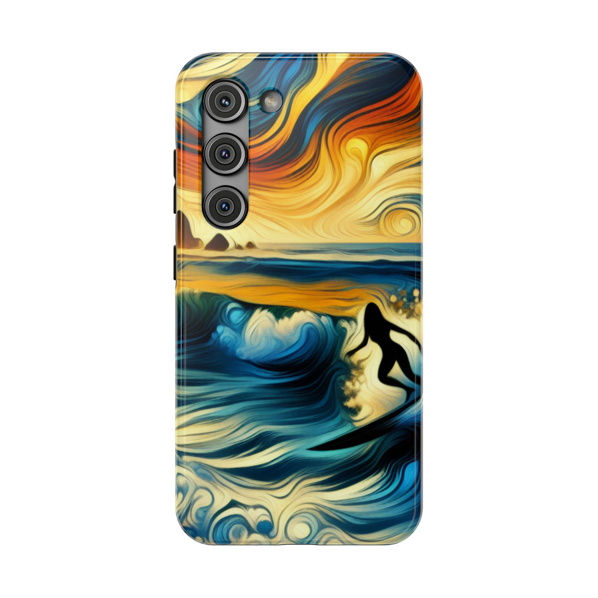Impact Resistant Phone Case - Surfing Ocean Waves Design, Coastal Decor Gift