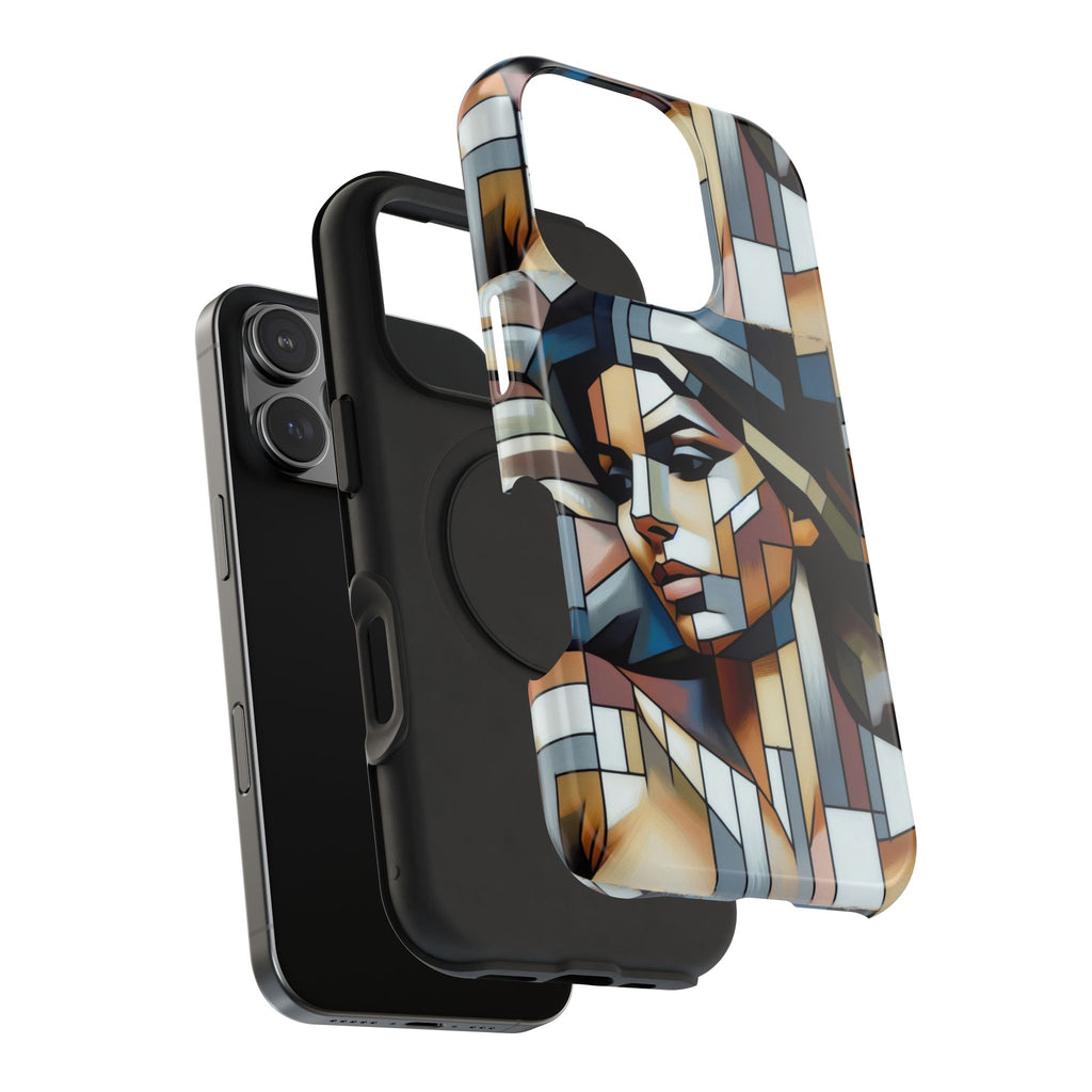 Impact-Resistant Case — Geometric Stained-Glass Woman Phone Cover