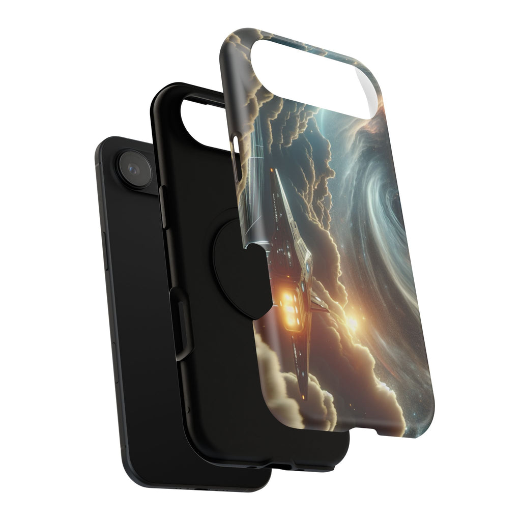 Spacecraft Vortex Phone Case — Impact-Resistant Sci‑Fi iPhone Cover