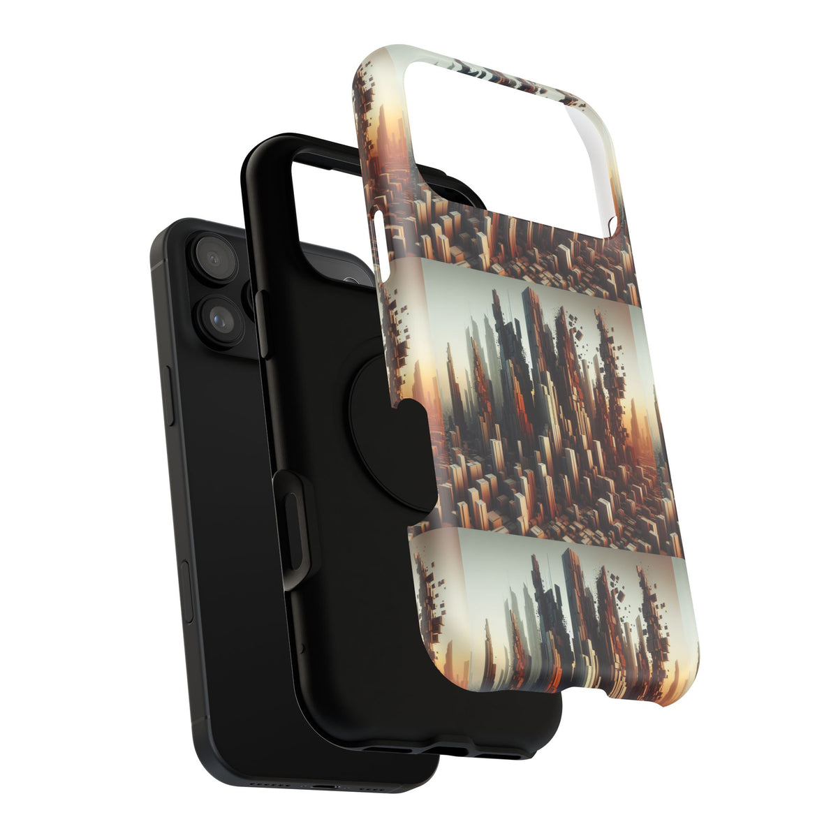 Abstract Skyline iPhone Case — Surreal Cityscape Impact-Resistant Phone Cover