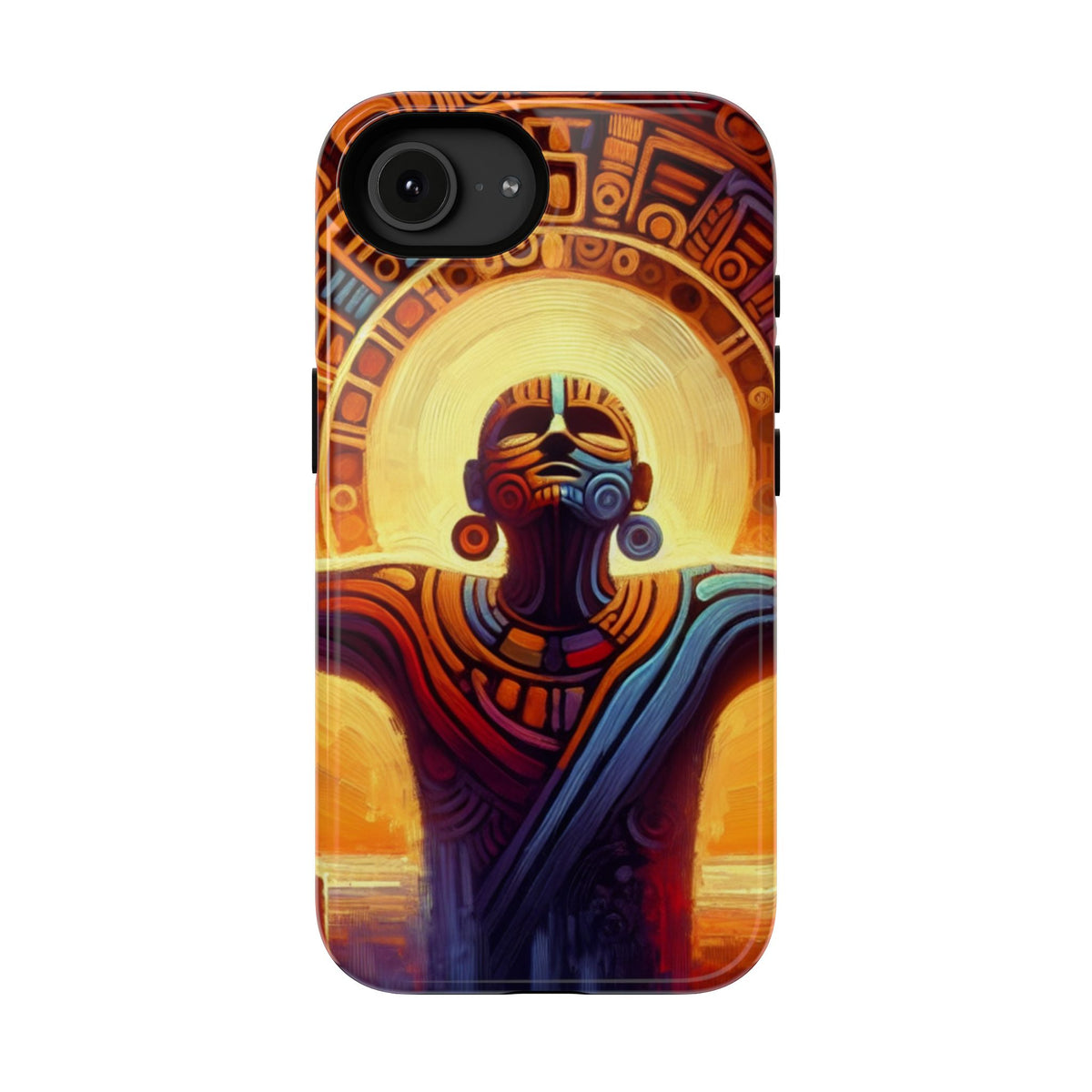 Aztec Sun Warrior Phone Case — Impact-Resistant Protective Cover