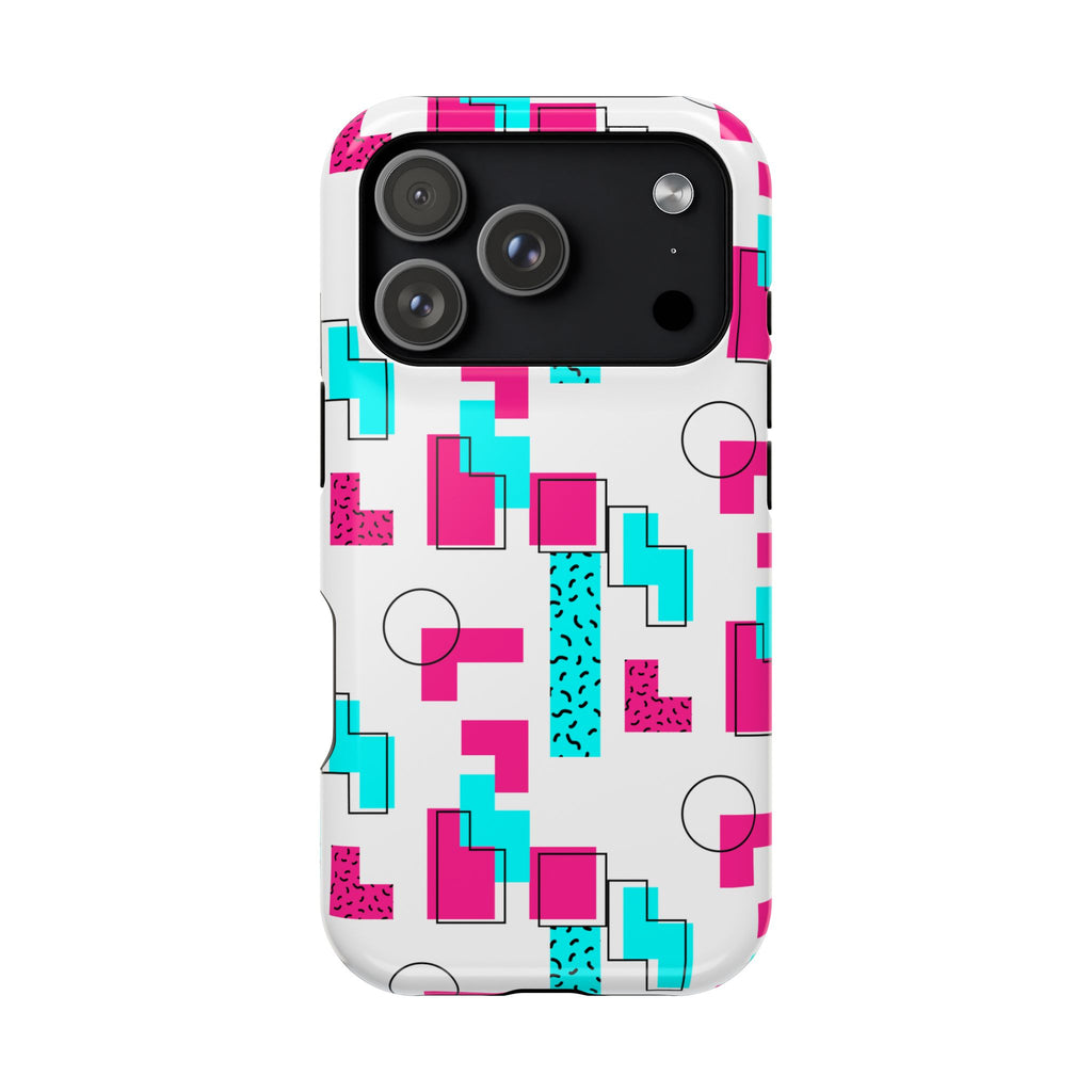 Retro Geometric Phone Case — 80s Memphis Pattern Impact-Resistant Case