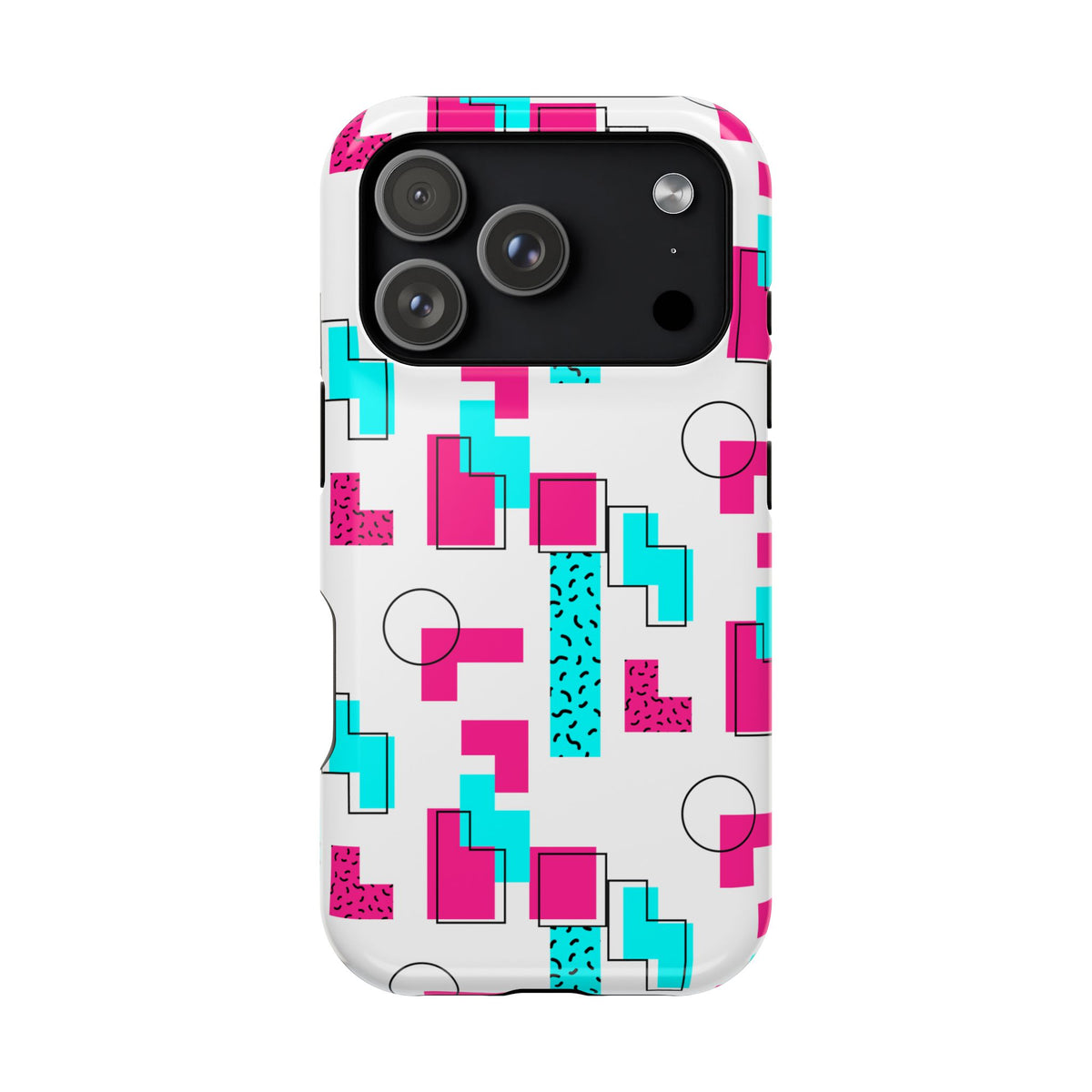 Retro Geometric Phone Case — 80s Memphis Pattern Impact-Resistant Case