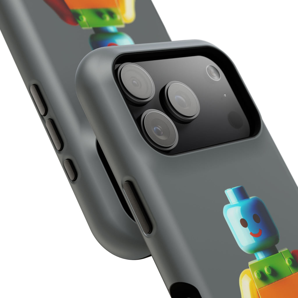 Rainbow Brick Minifigure Impact-Resistant Phone Case