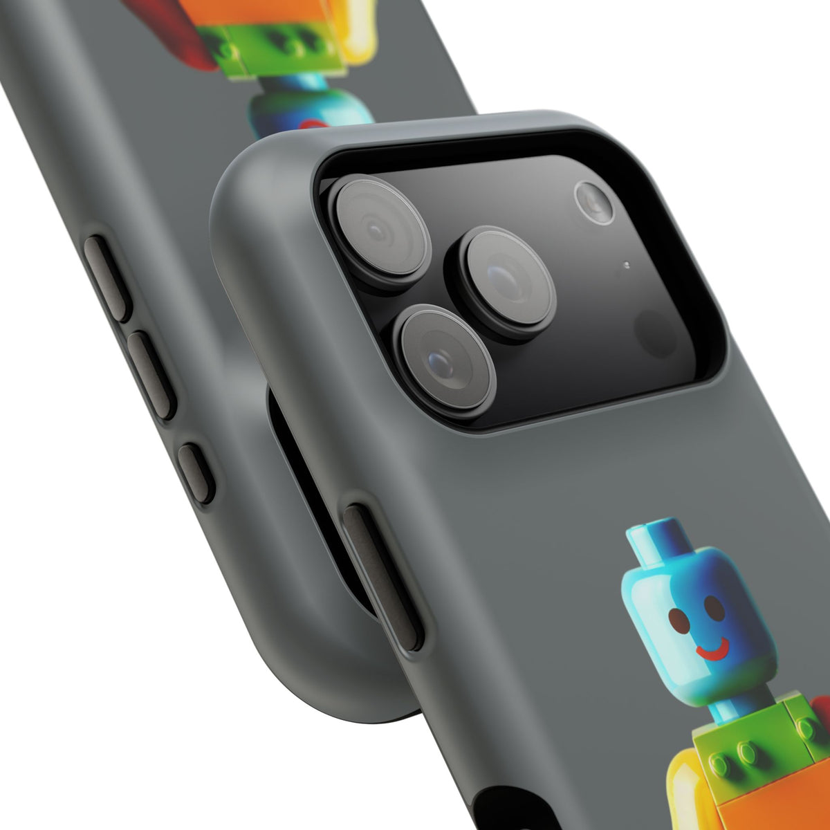 Rainbow Brick Minifigure Impact-Resistant Phone Case