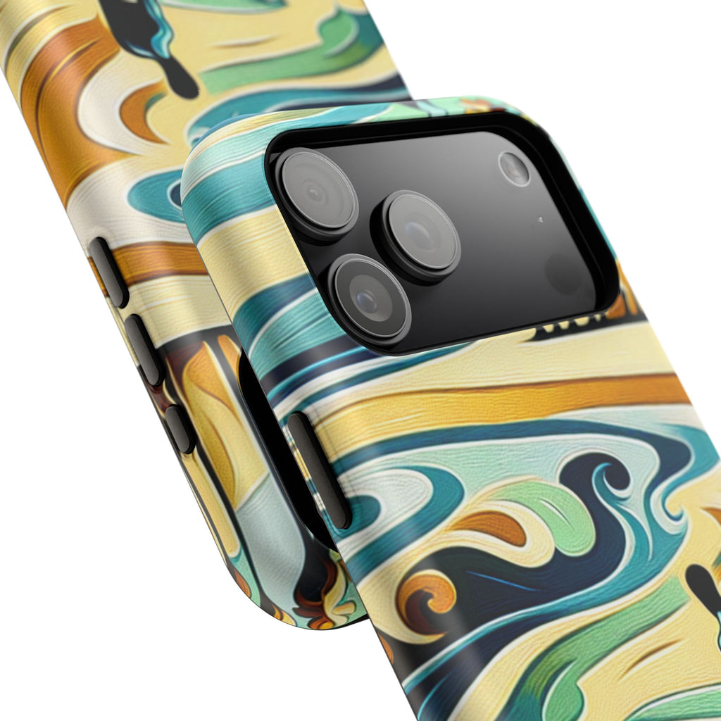 Surfboard Wave Art Phone Case — Impact-Resistant Beach Vibes iPhone Case