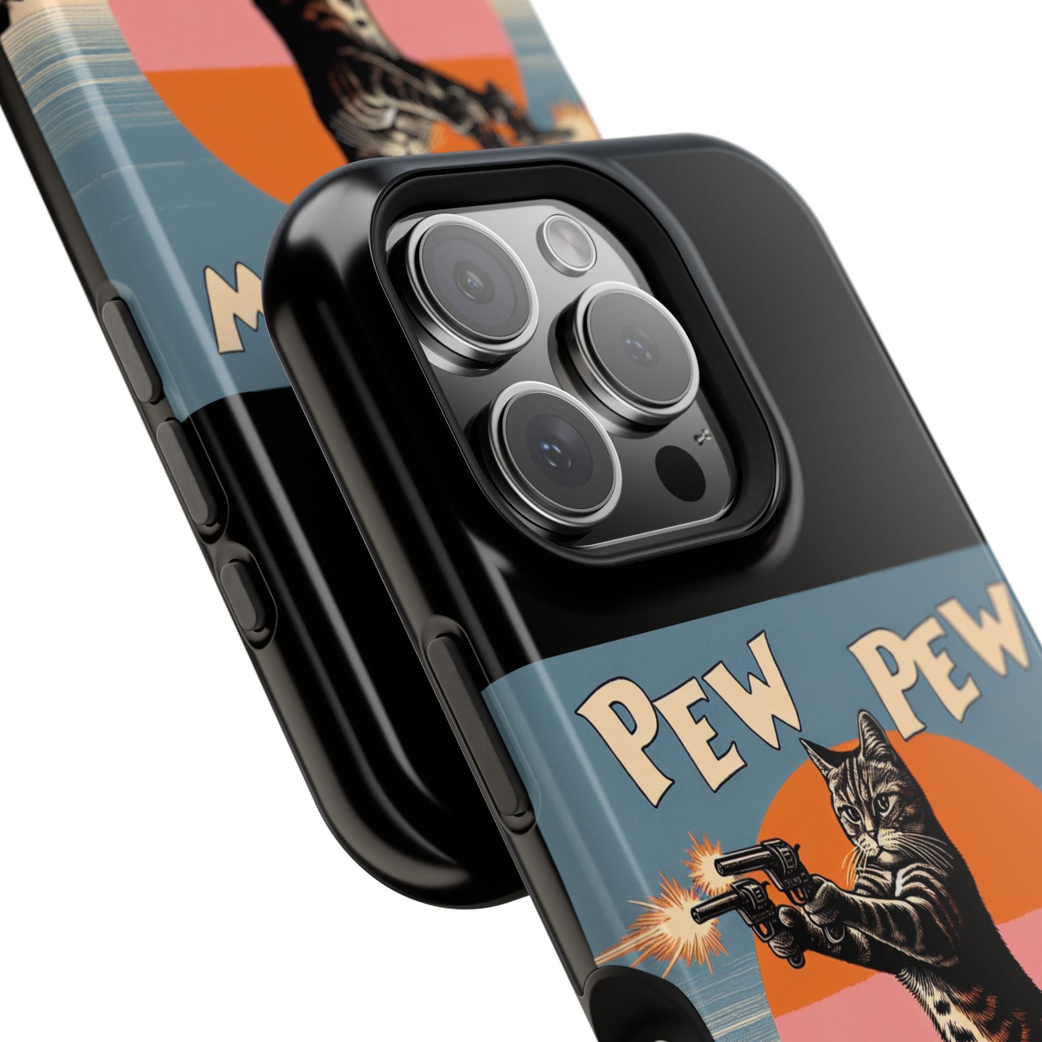 Impact Resistant Phone Tough Case - Pew Pew Kitty Dessert Design