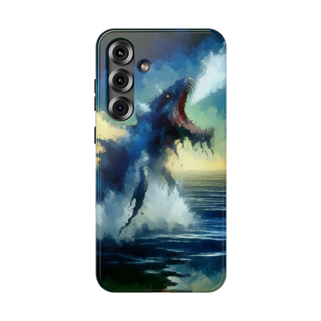 Shark Wave Impact-Resistant Phone Case — Ocean Monster Art Protective Cover