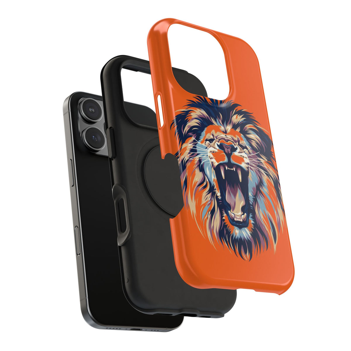 Roaring Lion Impact Phone Case — Shockproof Orange Protective Cover