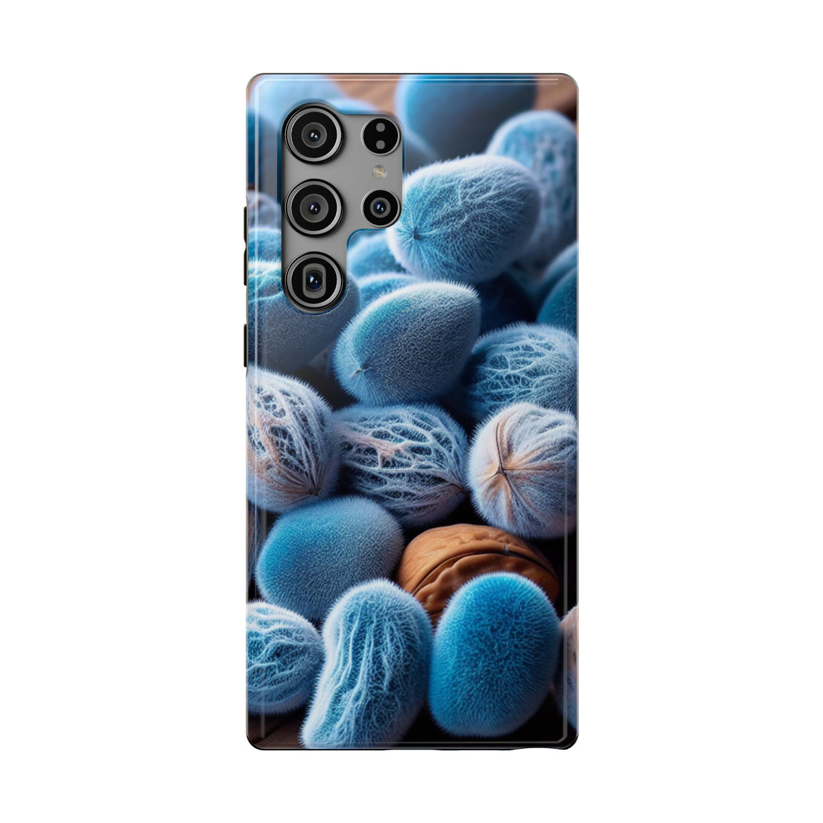 Phone Case — Blue Fuzzy Pods Impact-Resistant Protective Case