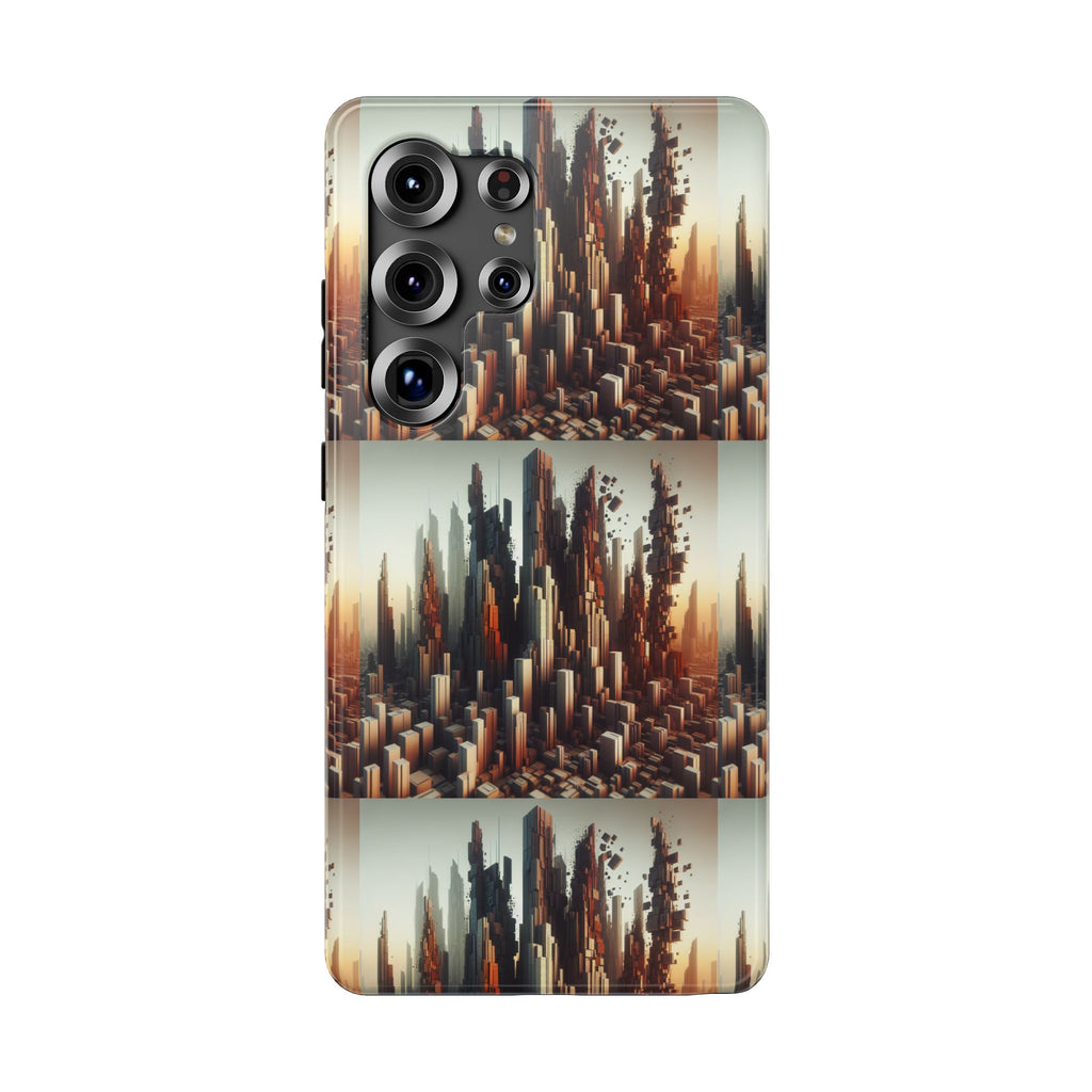 Abstract Skyline iPhone Case — Surreal Cityscape Impact-Resistant Phone Cover